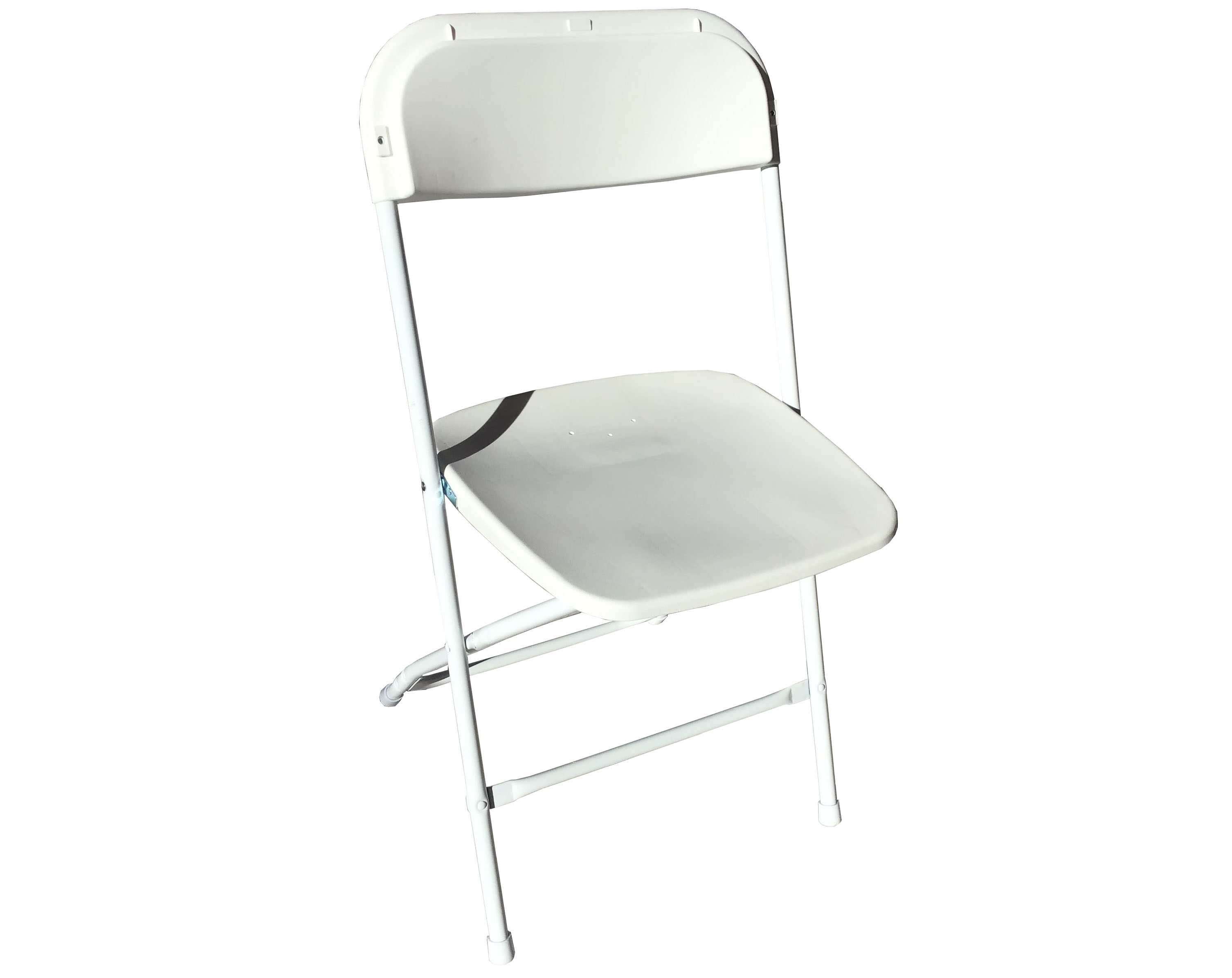 folding chairs (plastic/steel, white)