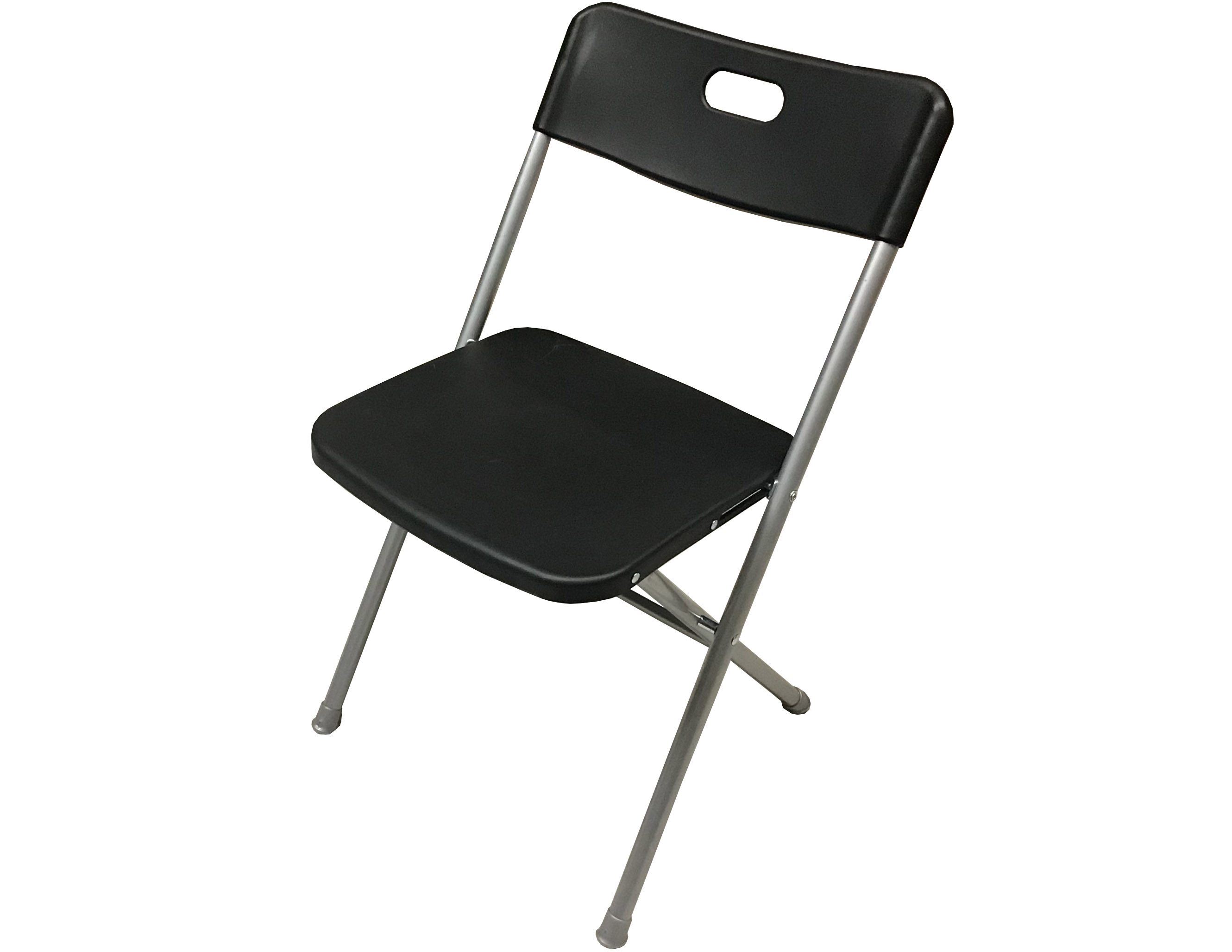 folding chairs (black plastic w/silver metal frame)