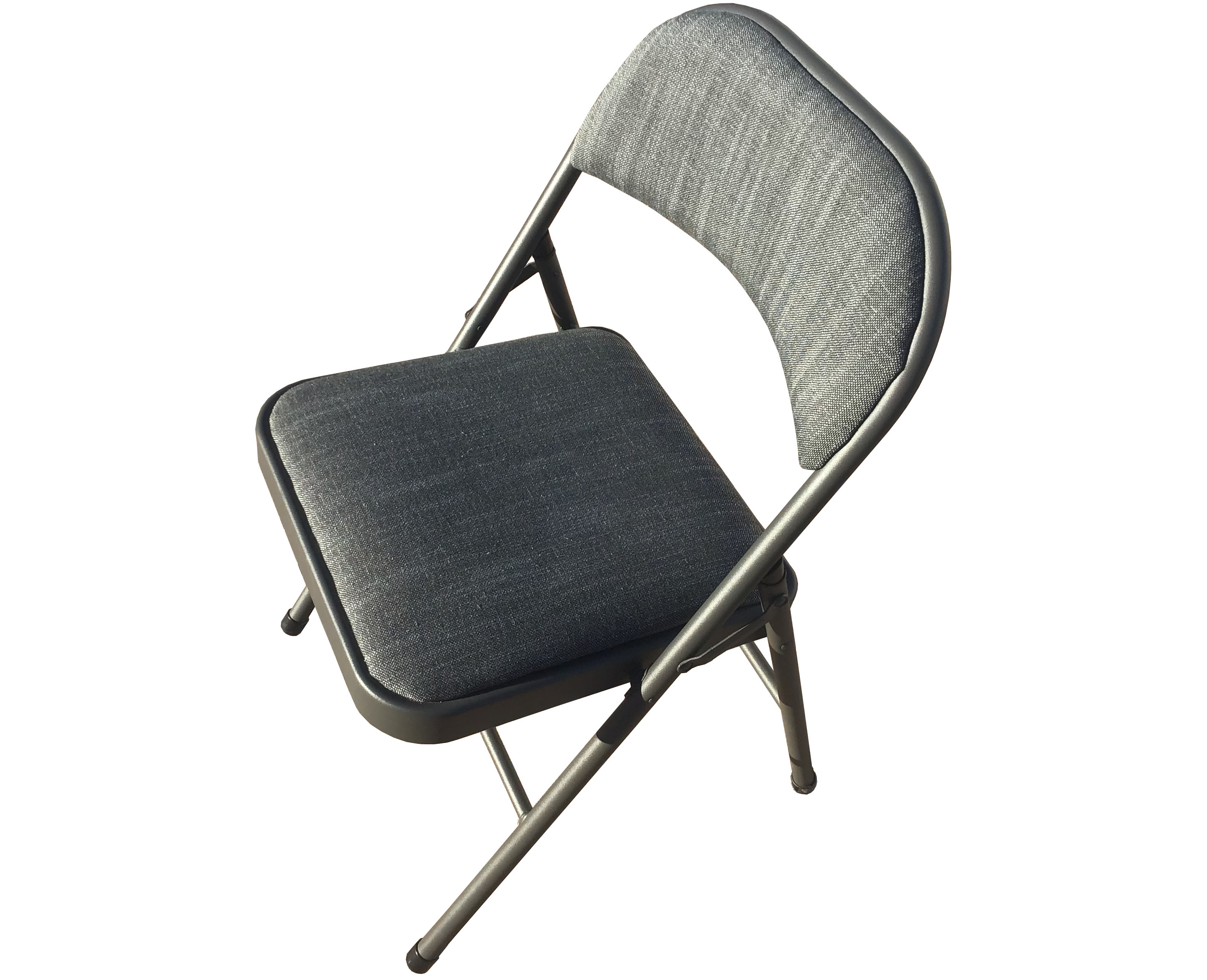 folding chairs (deluxe, padded, gray/black)