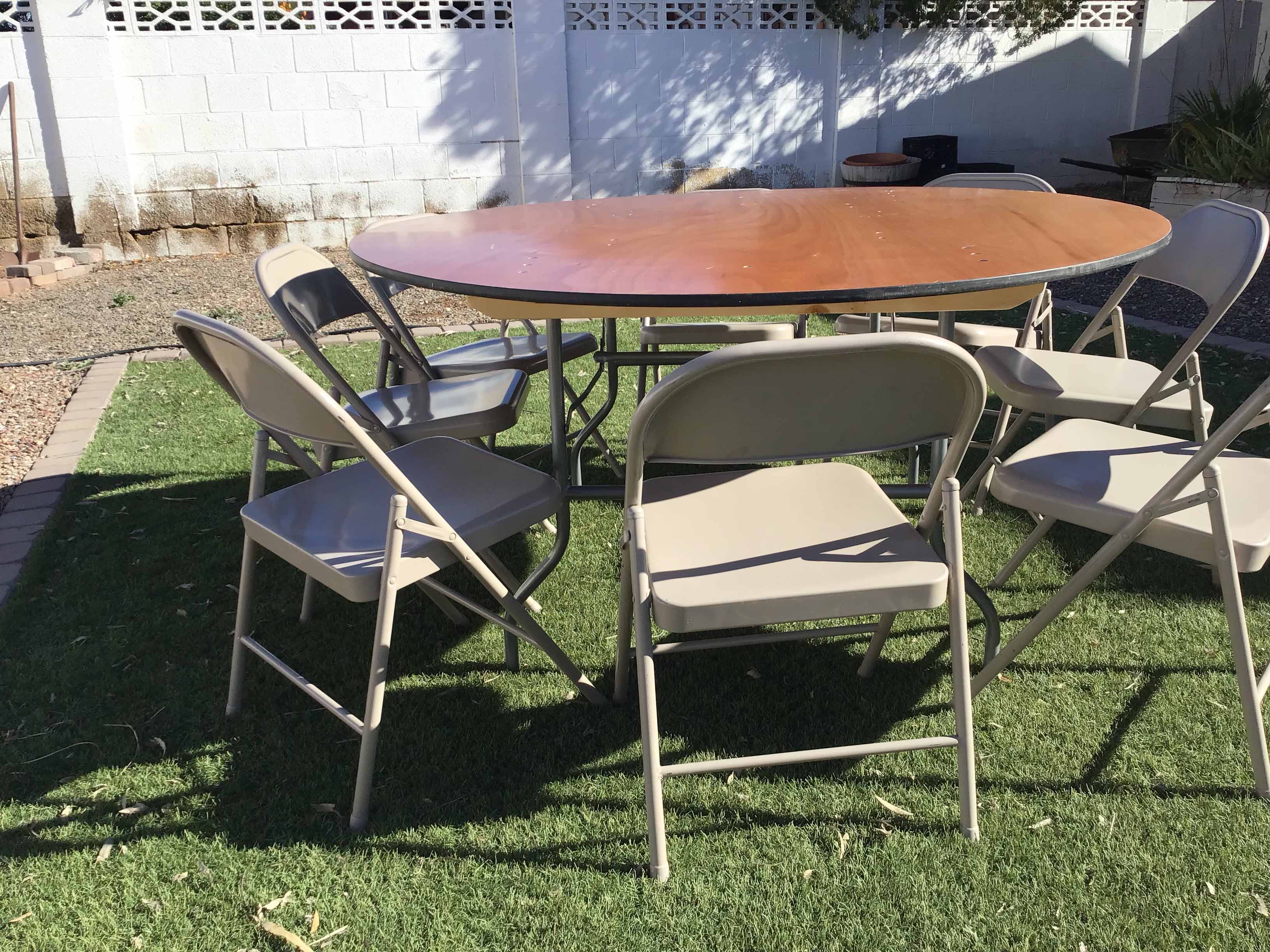 folding chairs (steel, beige)