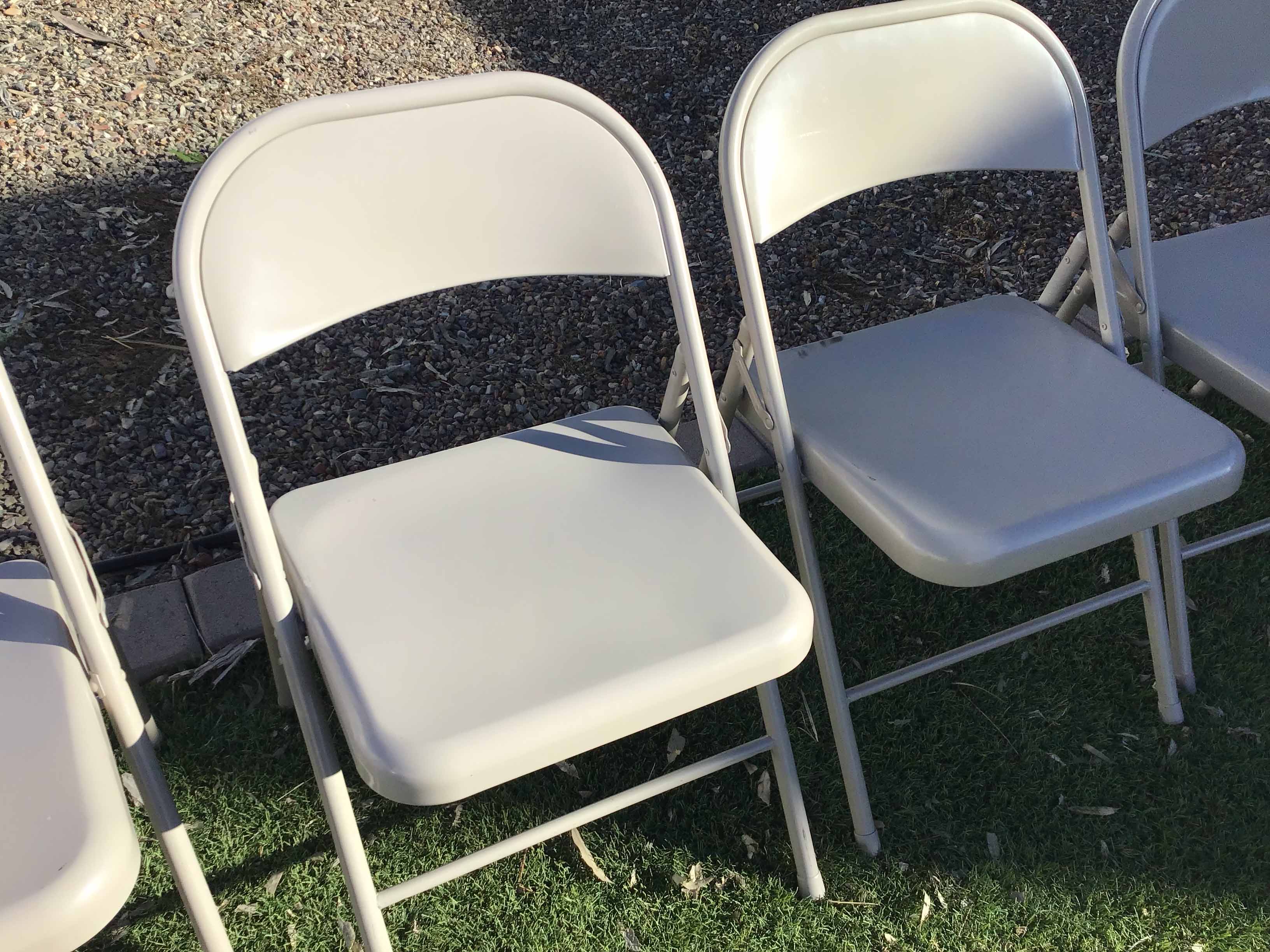 folding chairs (steel, beige)