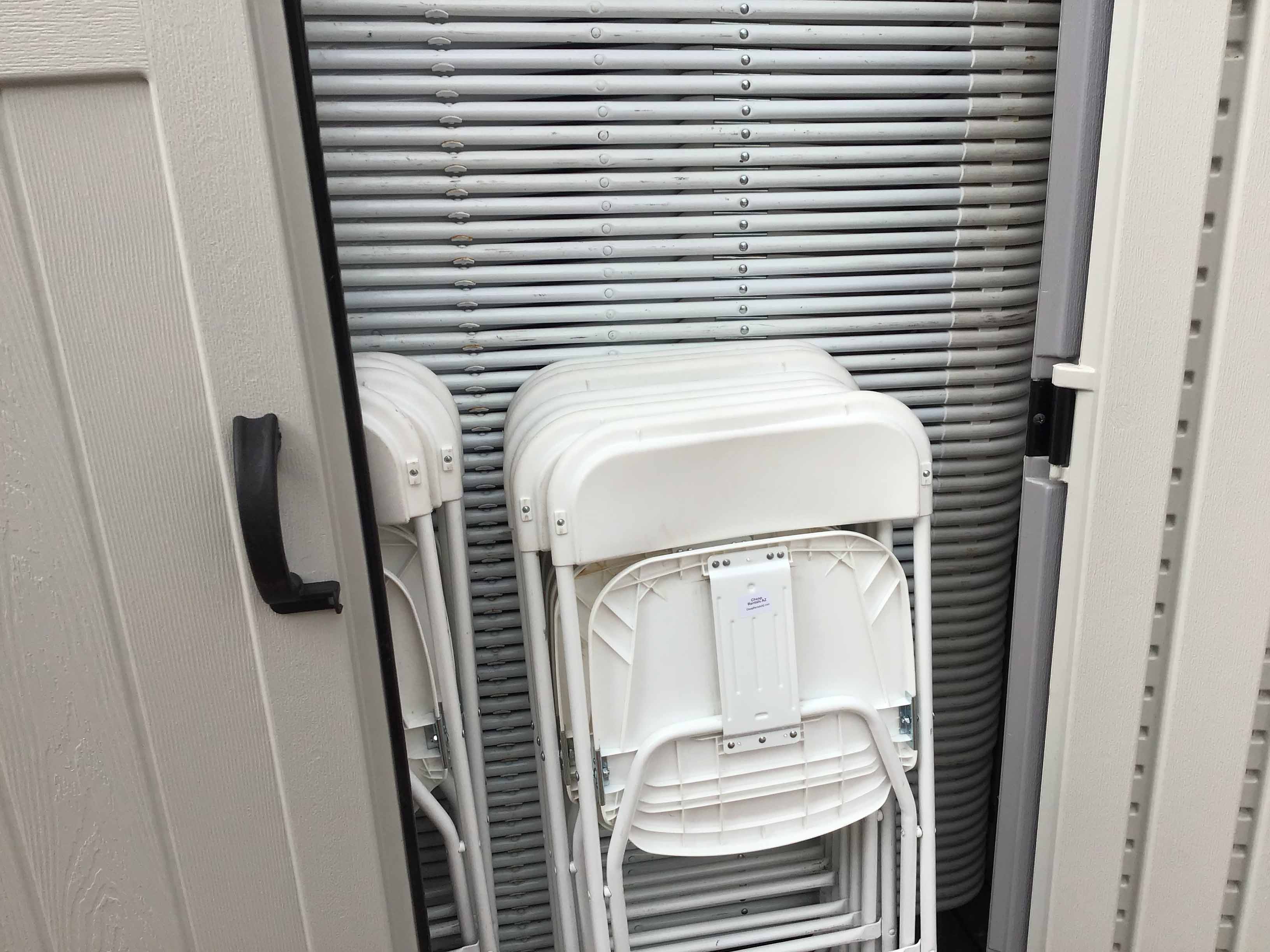 folding chairs (resin w/steel frame, white)