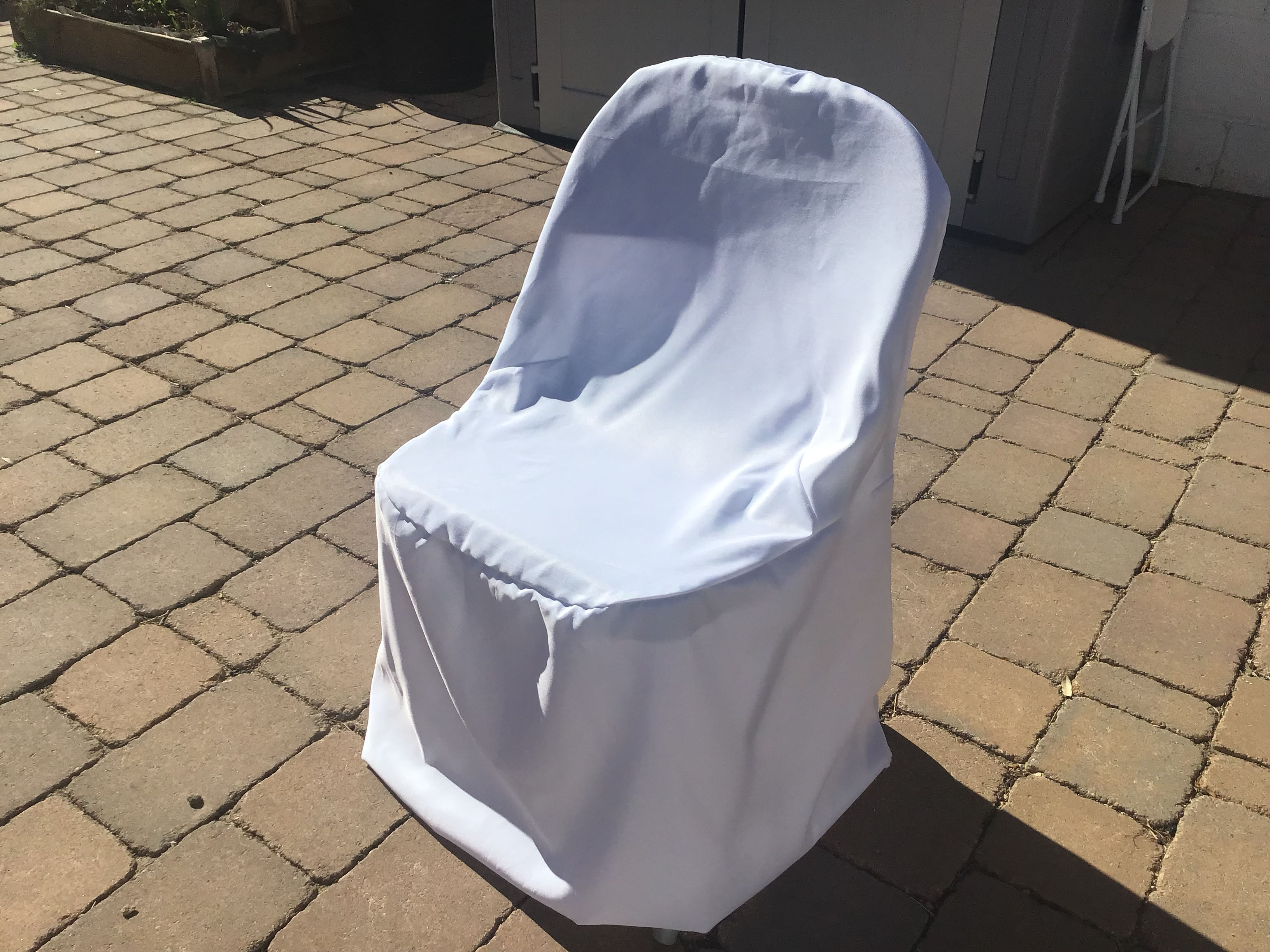 slip-on folding chair covers (polyester, white)