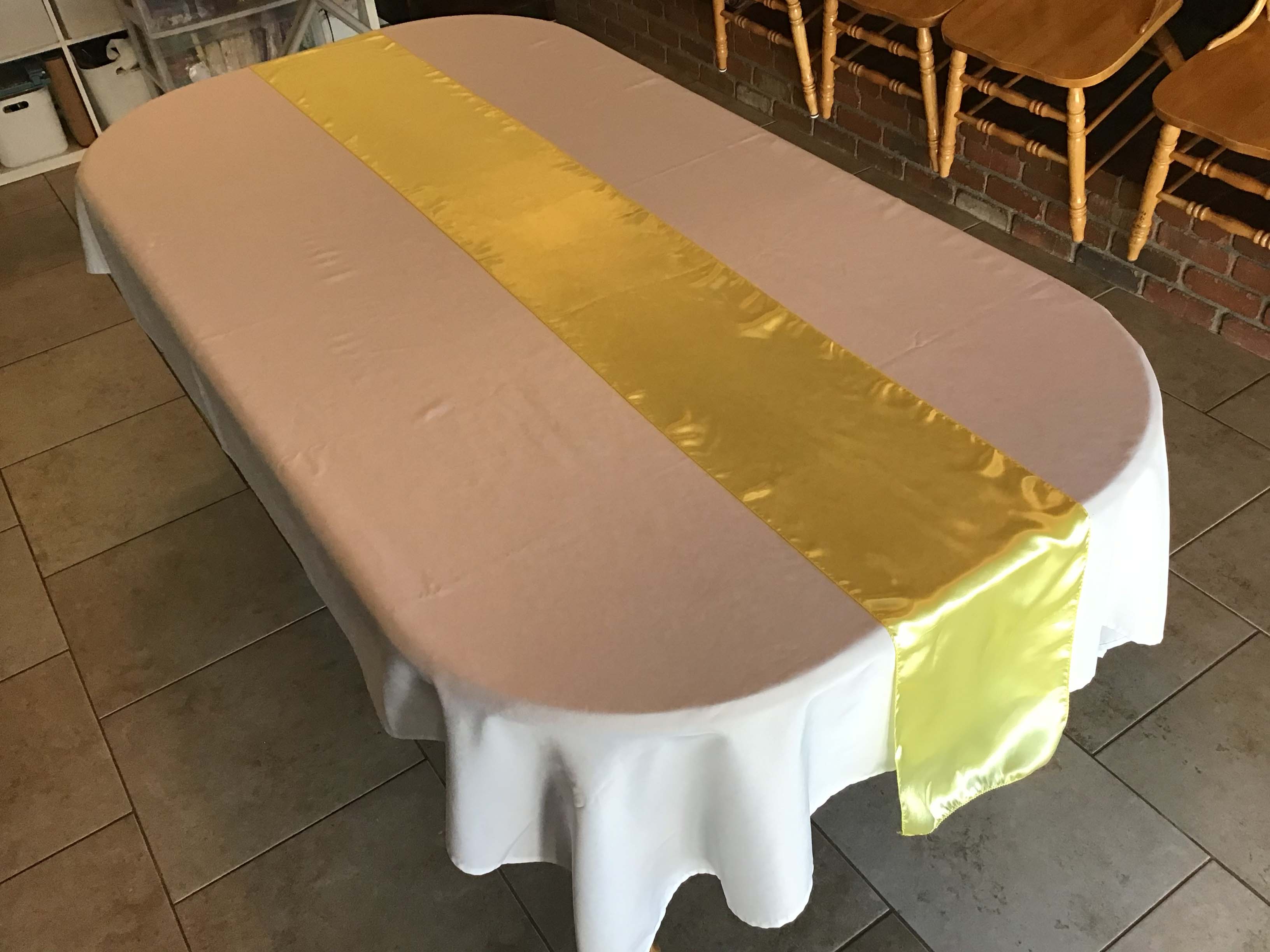 table runners (satin, yellow) - 12 x 108