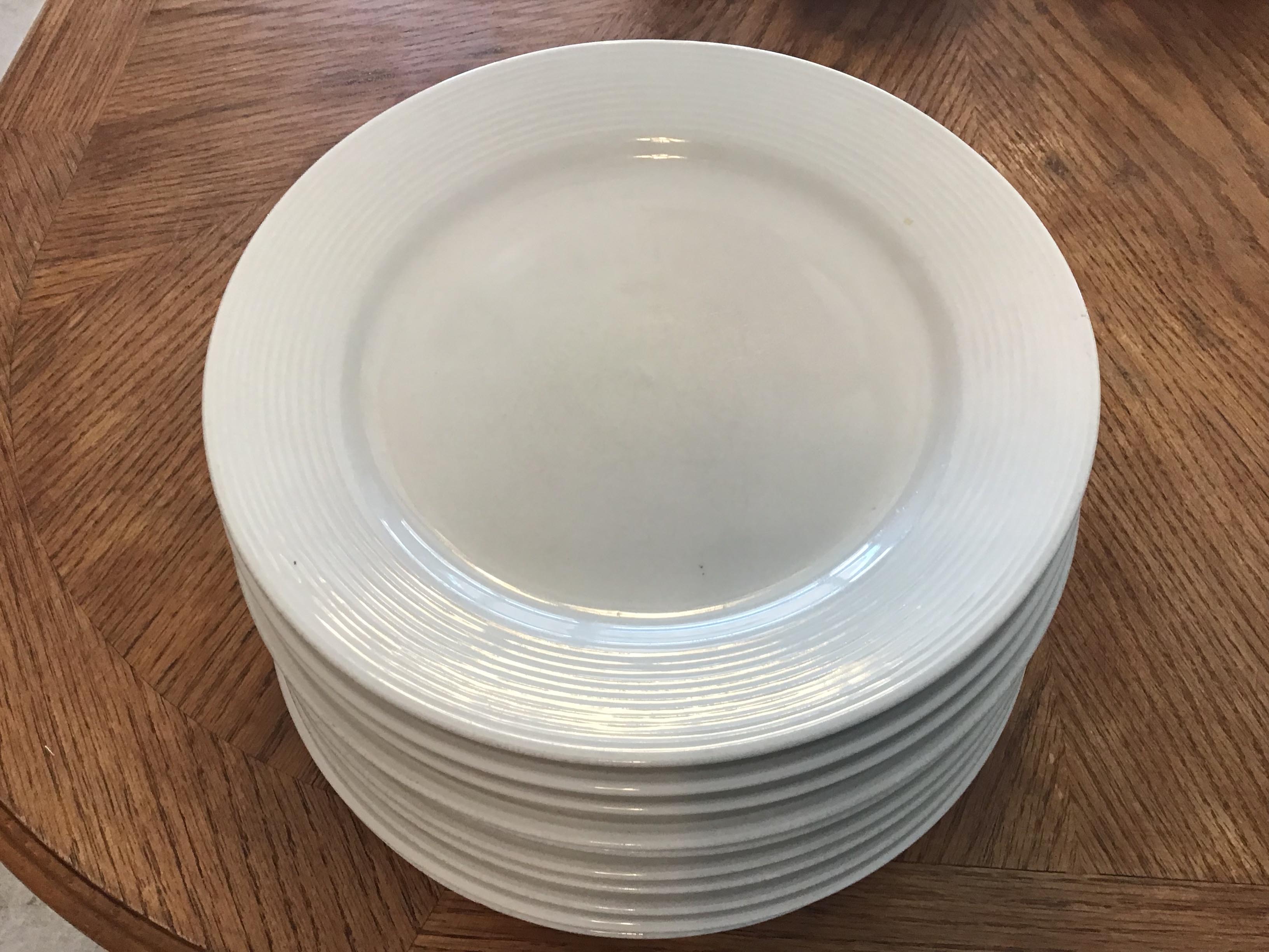 dinner plates - ceramic (white, Gibson) - 10 1/2