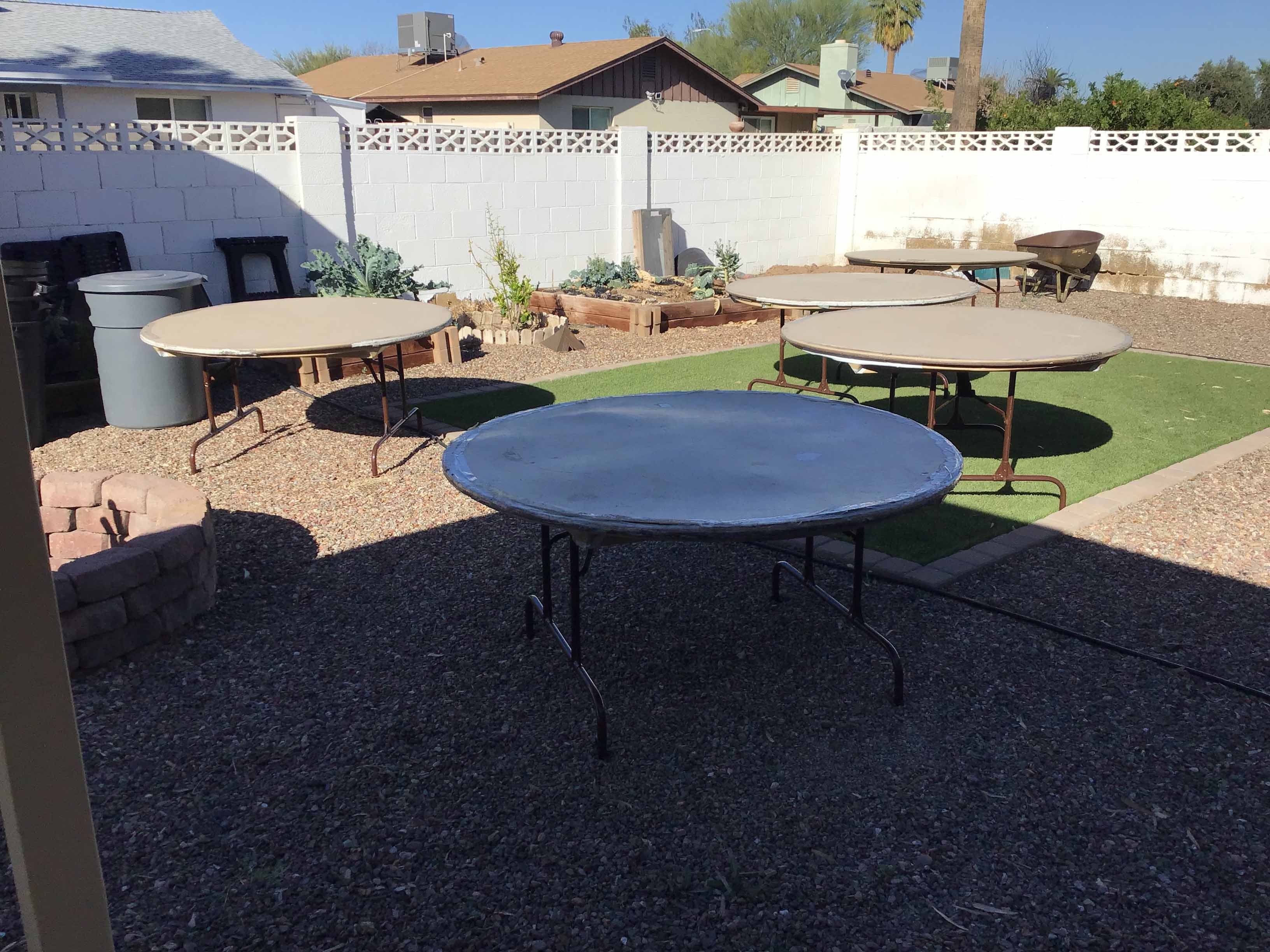 5 foot round tables (budget)