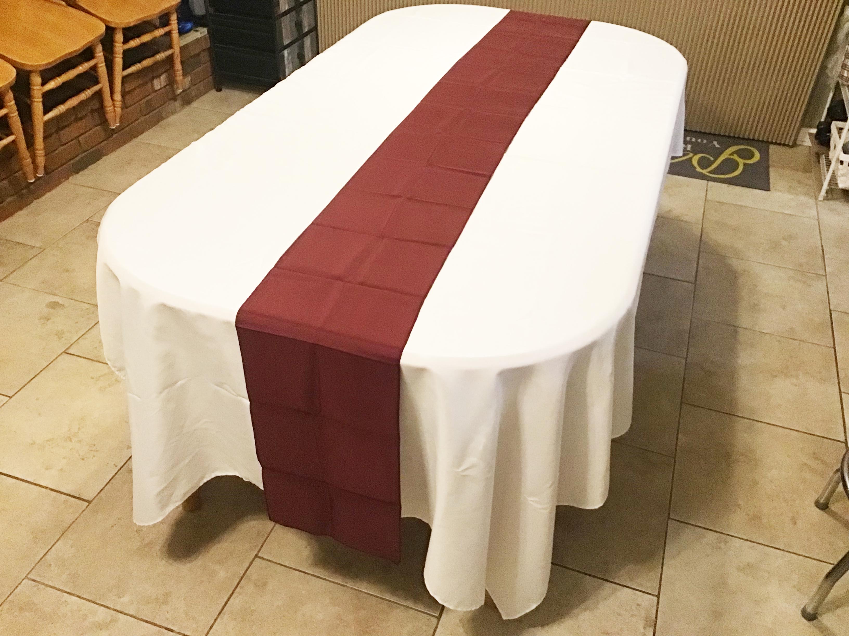table runners (burgundy) - 12 x 108