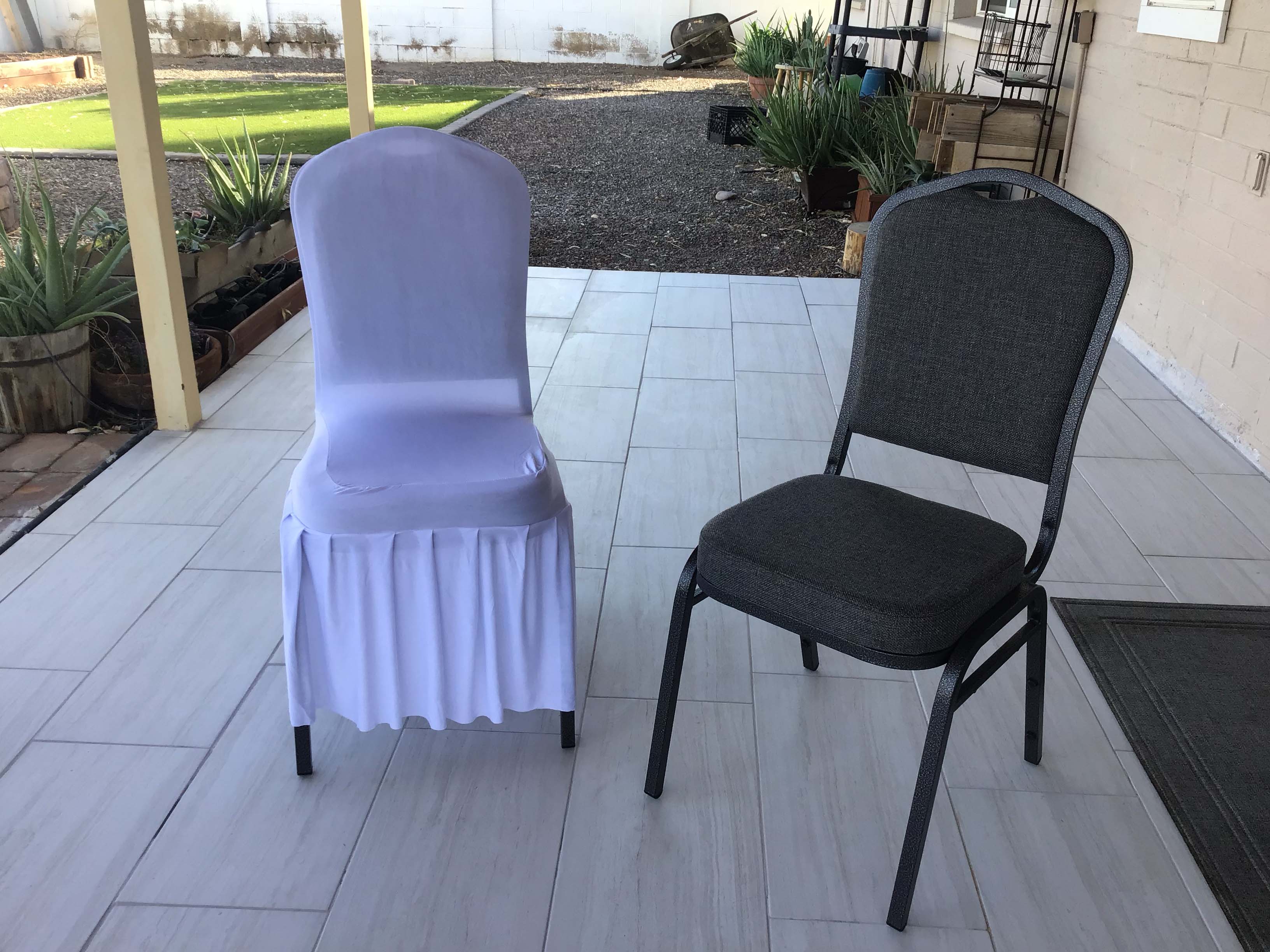banquet chairs (premium crown back w/padded seats/backs, charcoal gray fabric)