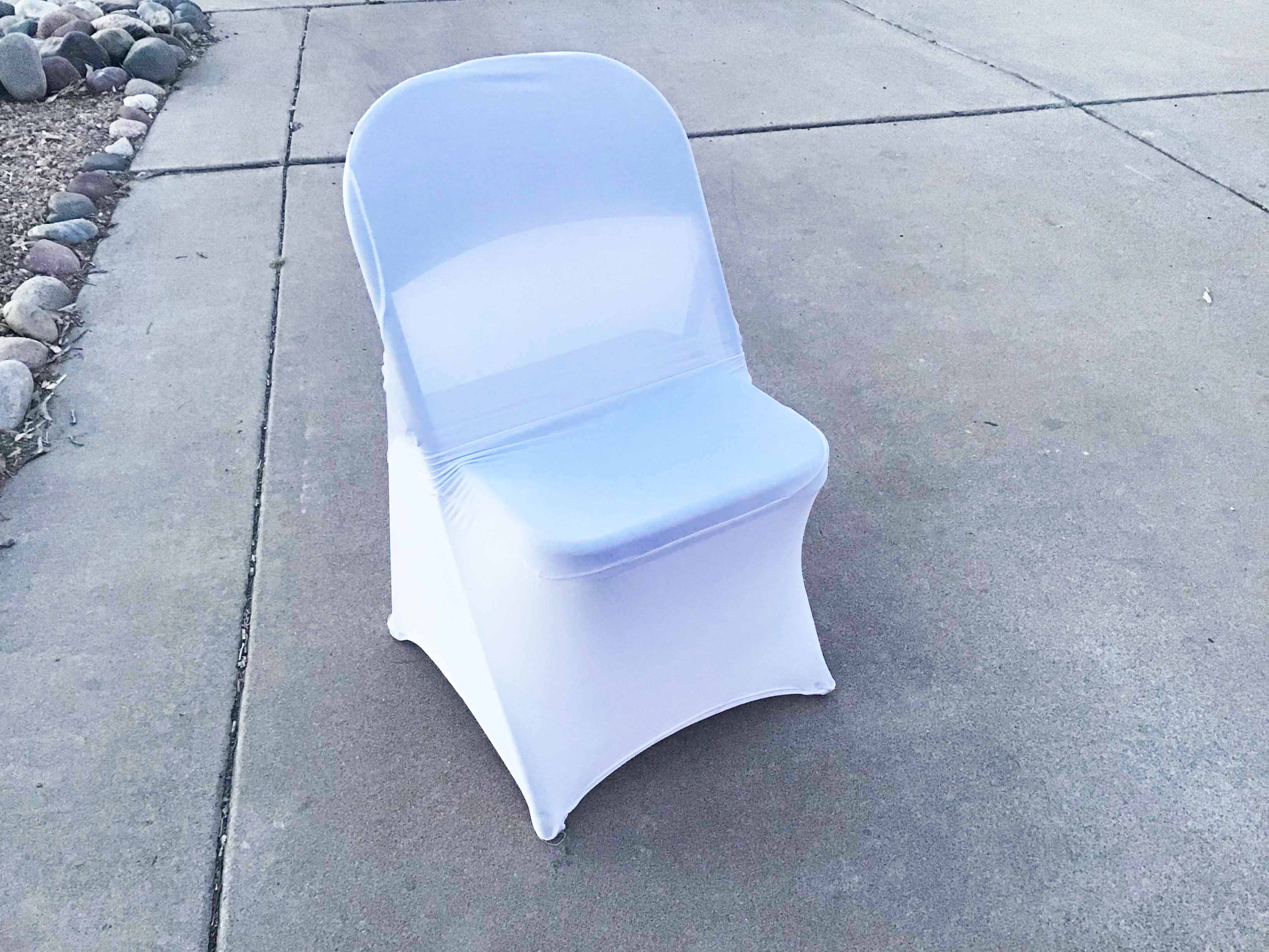 spandex stretch-fitted slip-on chair covers (white)