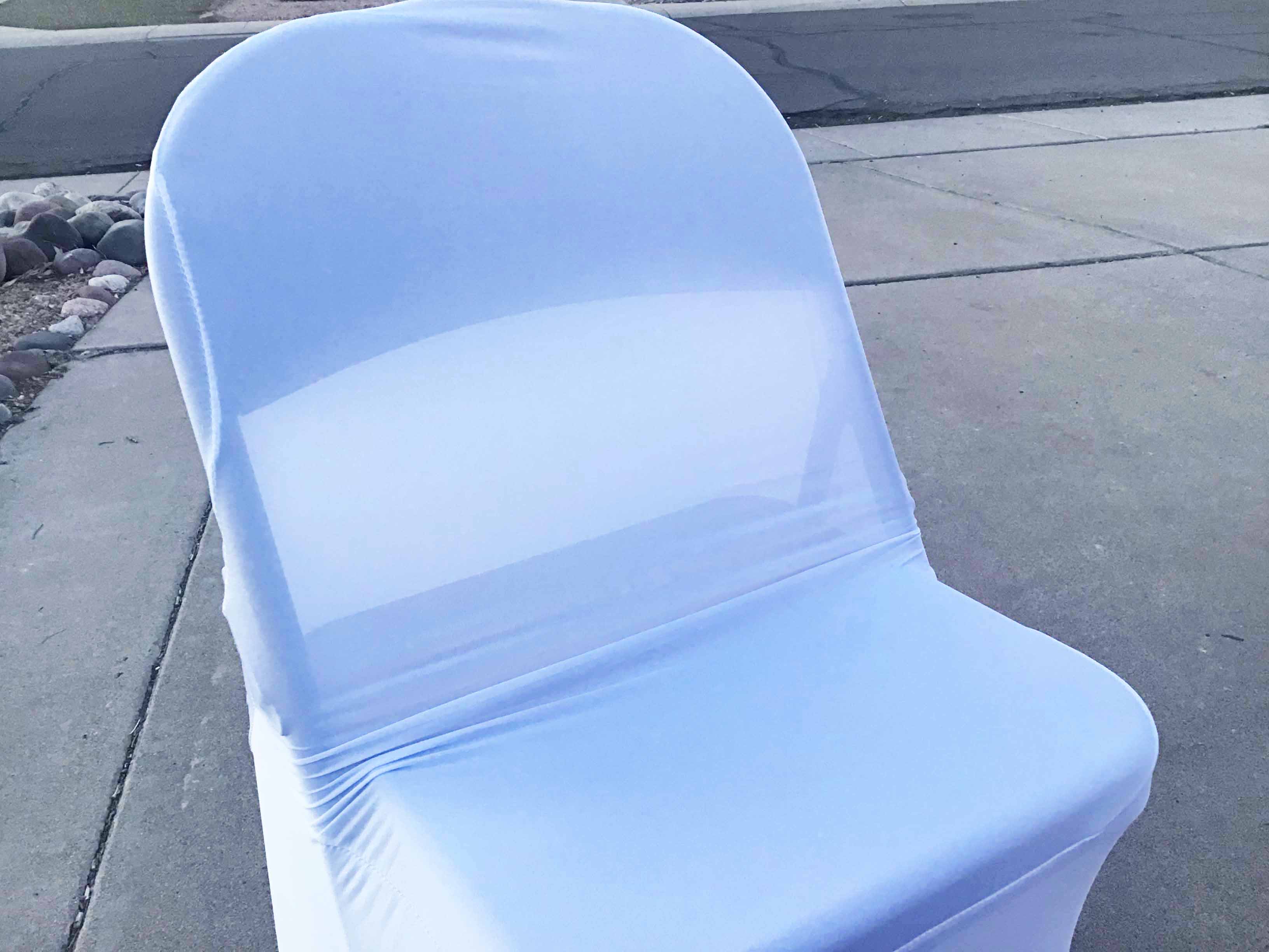 spandex stretch-fitted slip-on chair covers (white)