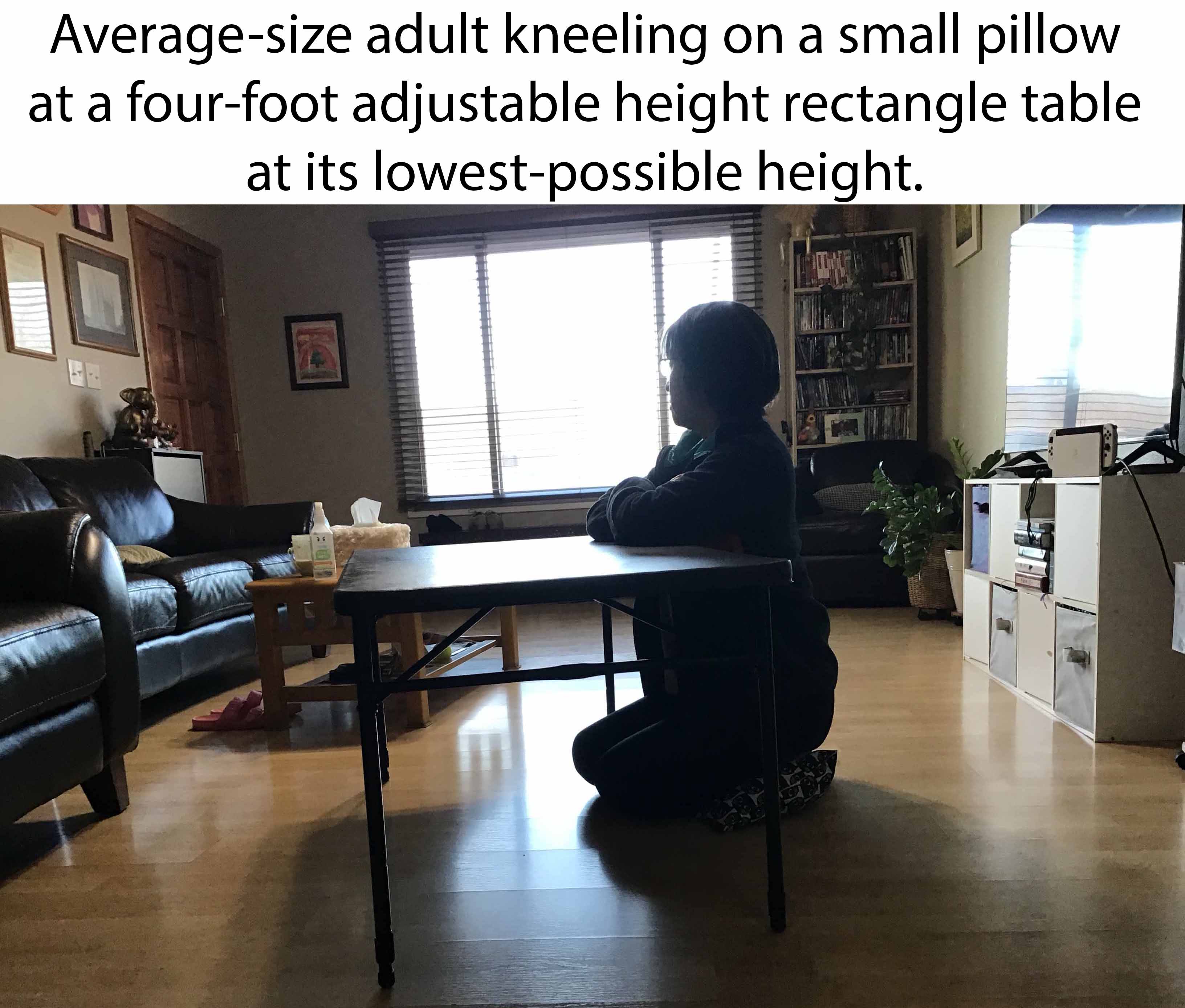 4 foot rectangle tables (adjustable heights)