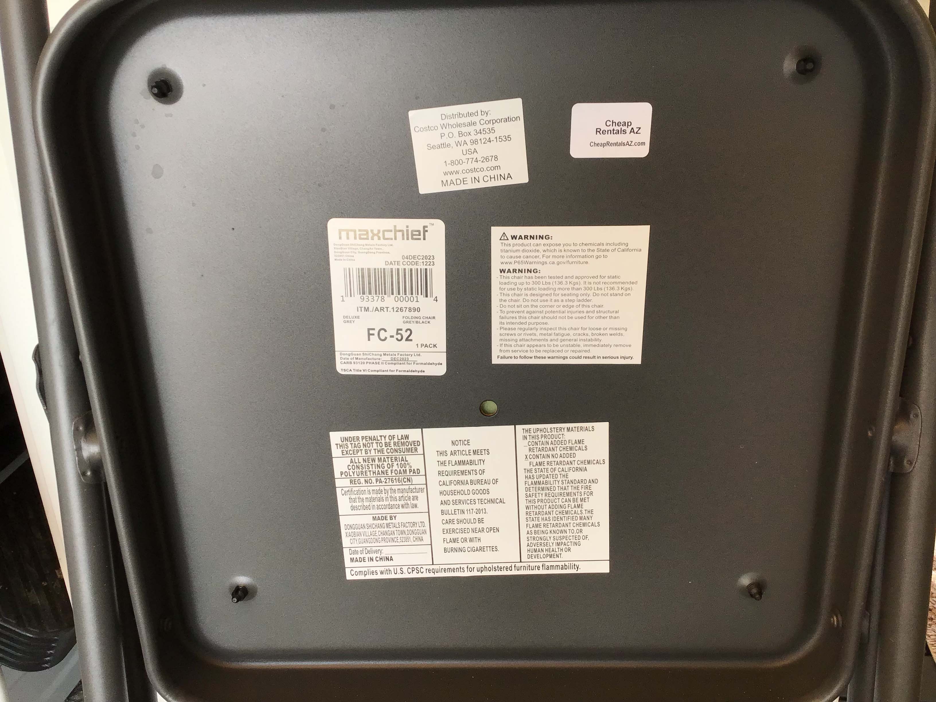 folding chairs (deluxe, padded, gray/black)