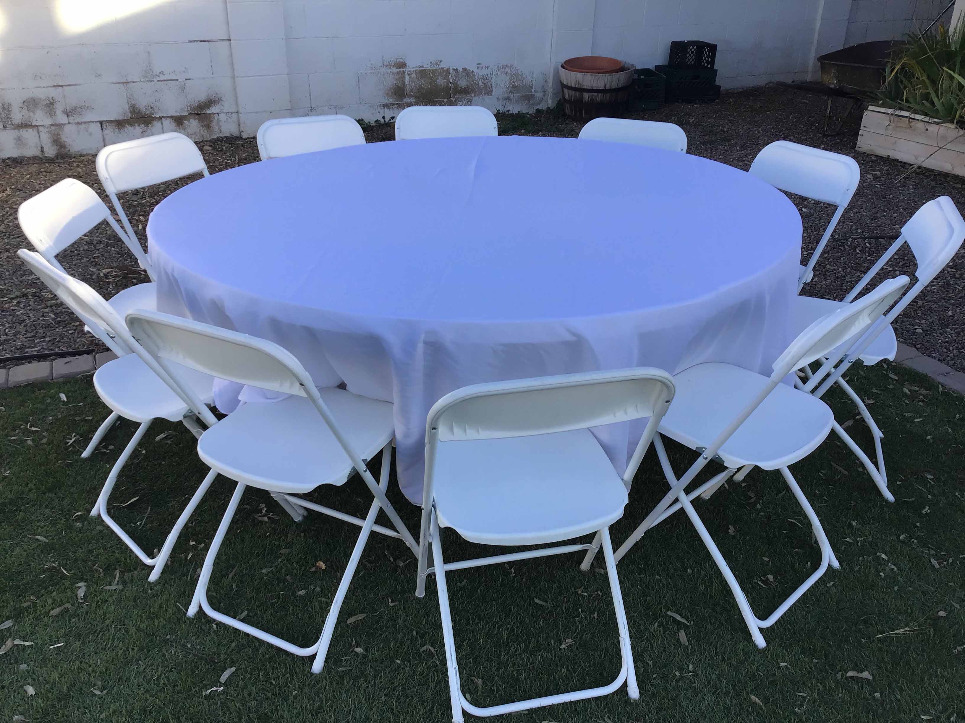 5 foot, 9 inch round tables (bifold)