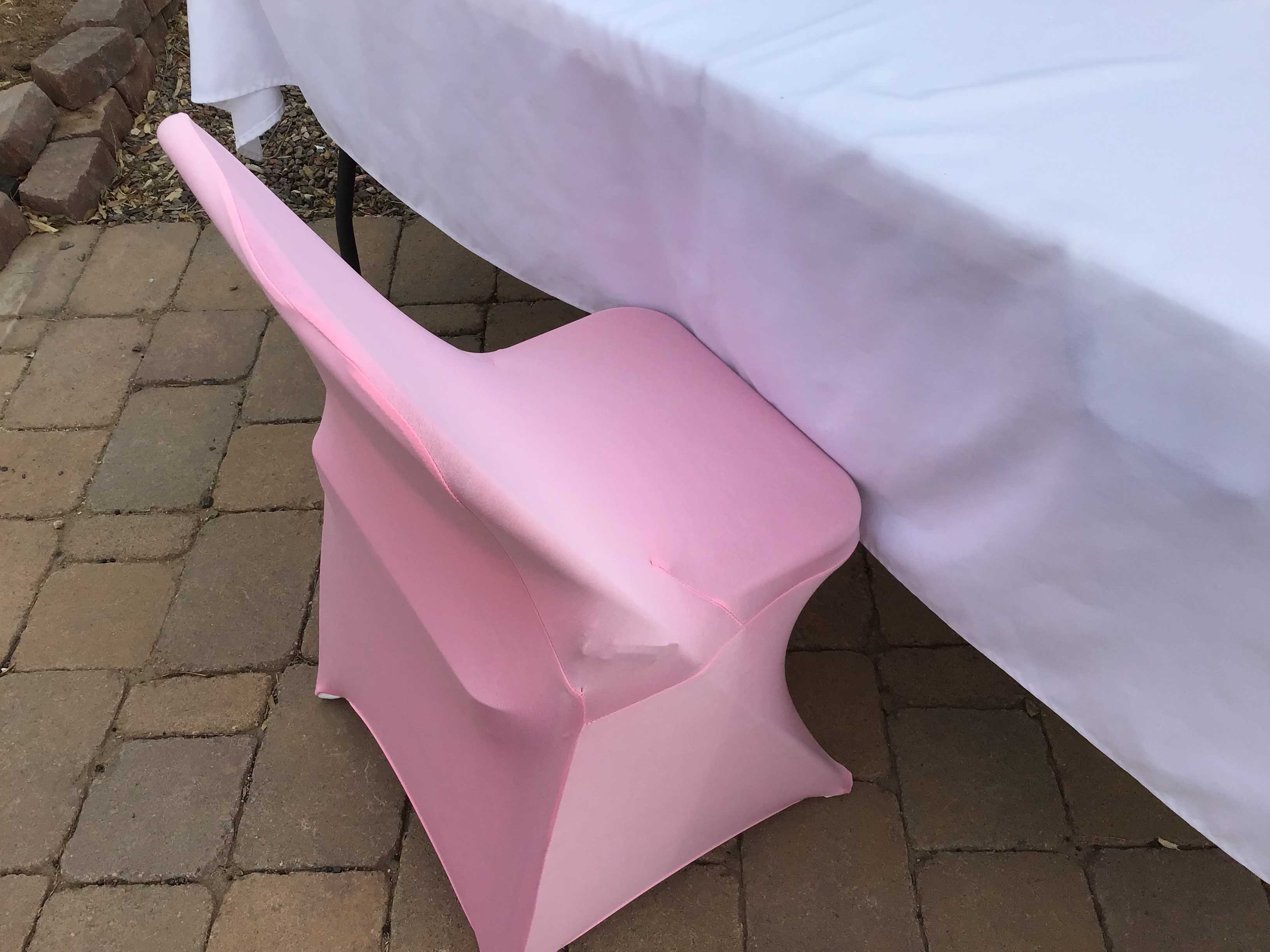 spandex stretch-fitted slip-on chair covers (pink)