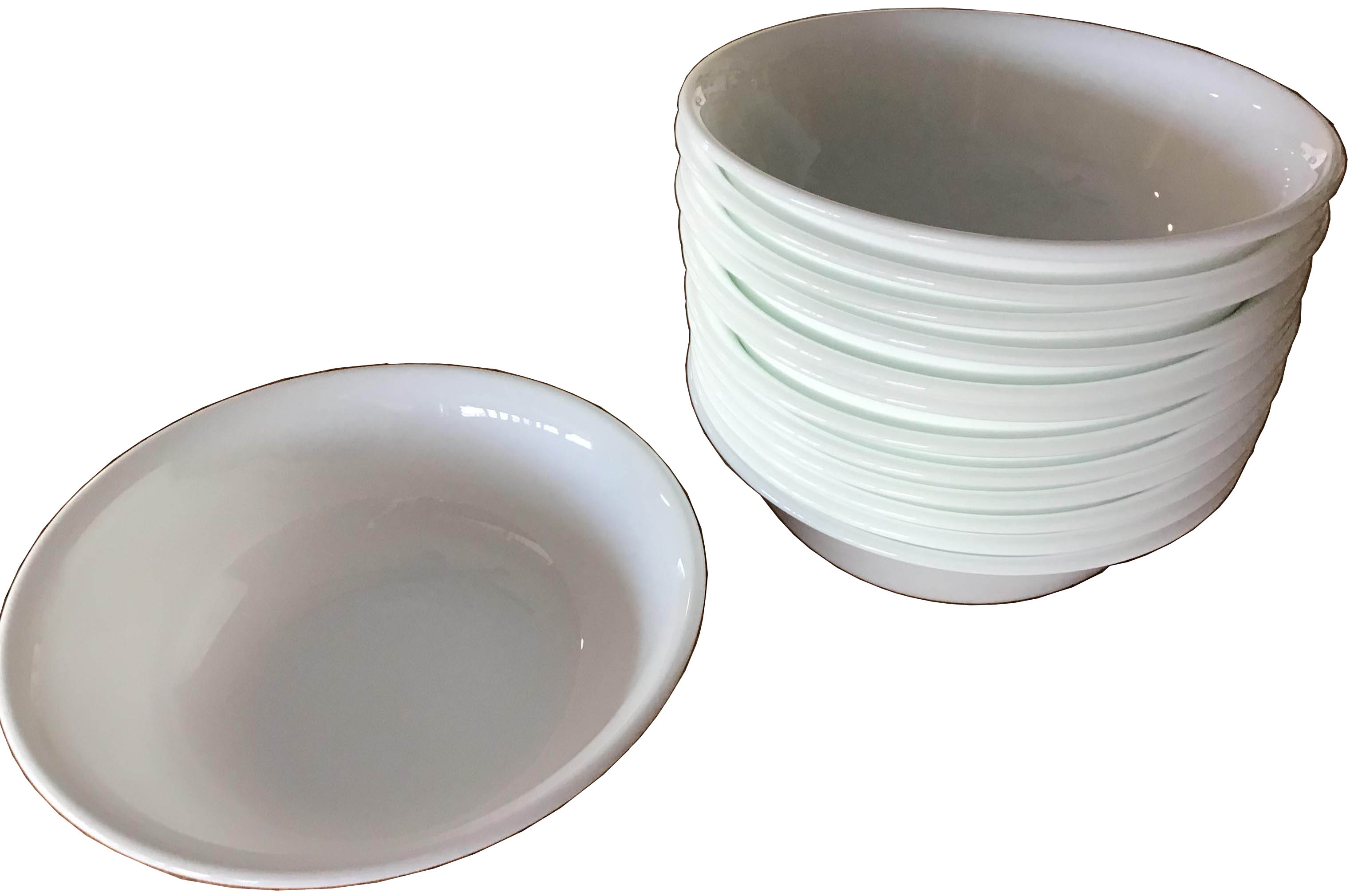 glass bowls (white, Corelle Vitrelle) - 6 1/4