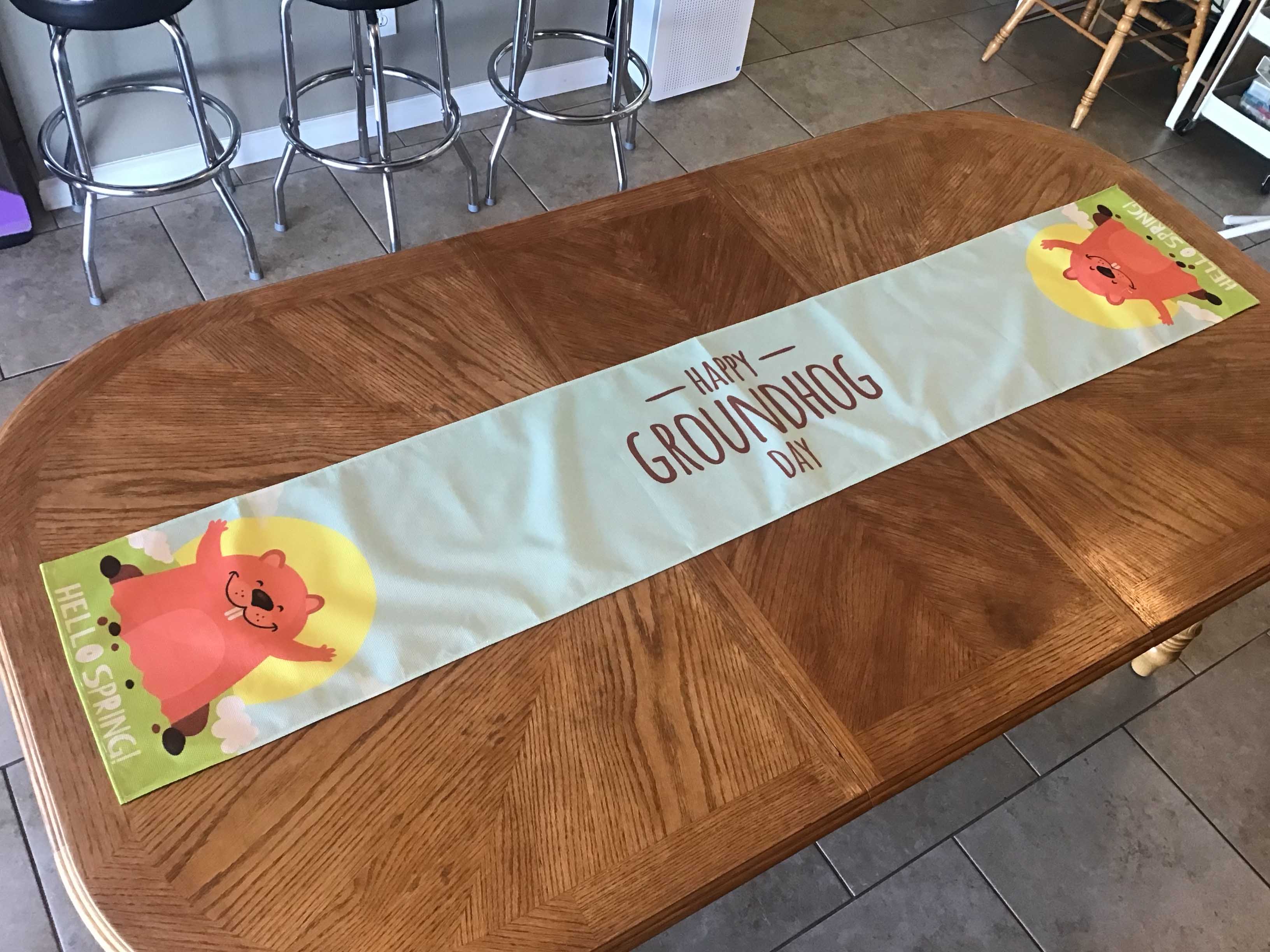 table runners (Happy Groundhog Day/Hello Spring) - 13 x 72