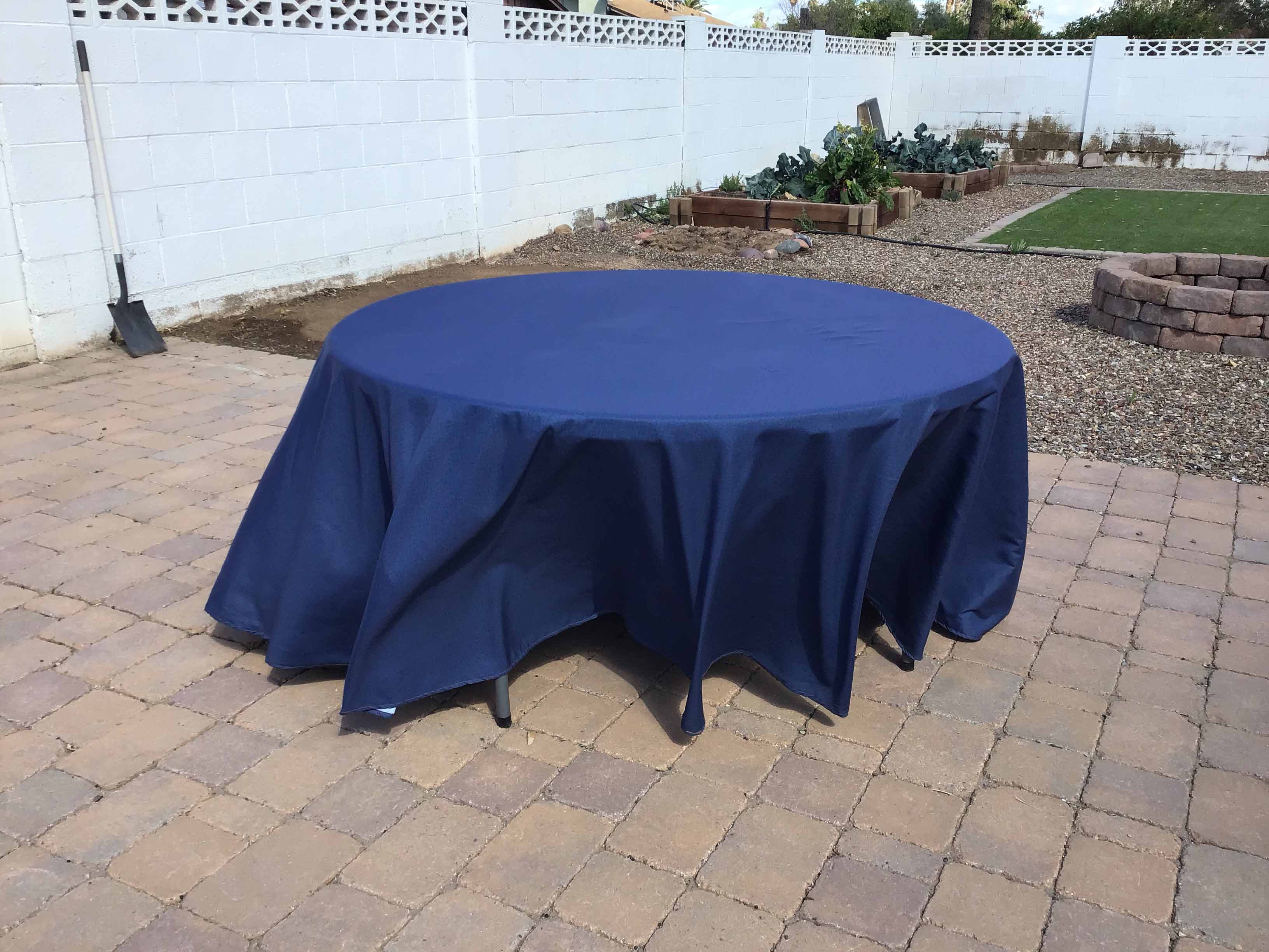 round tablecloths (premium dark blue faux denim) - 120