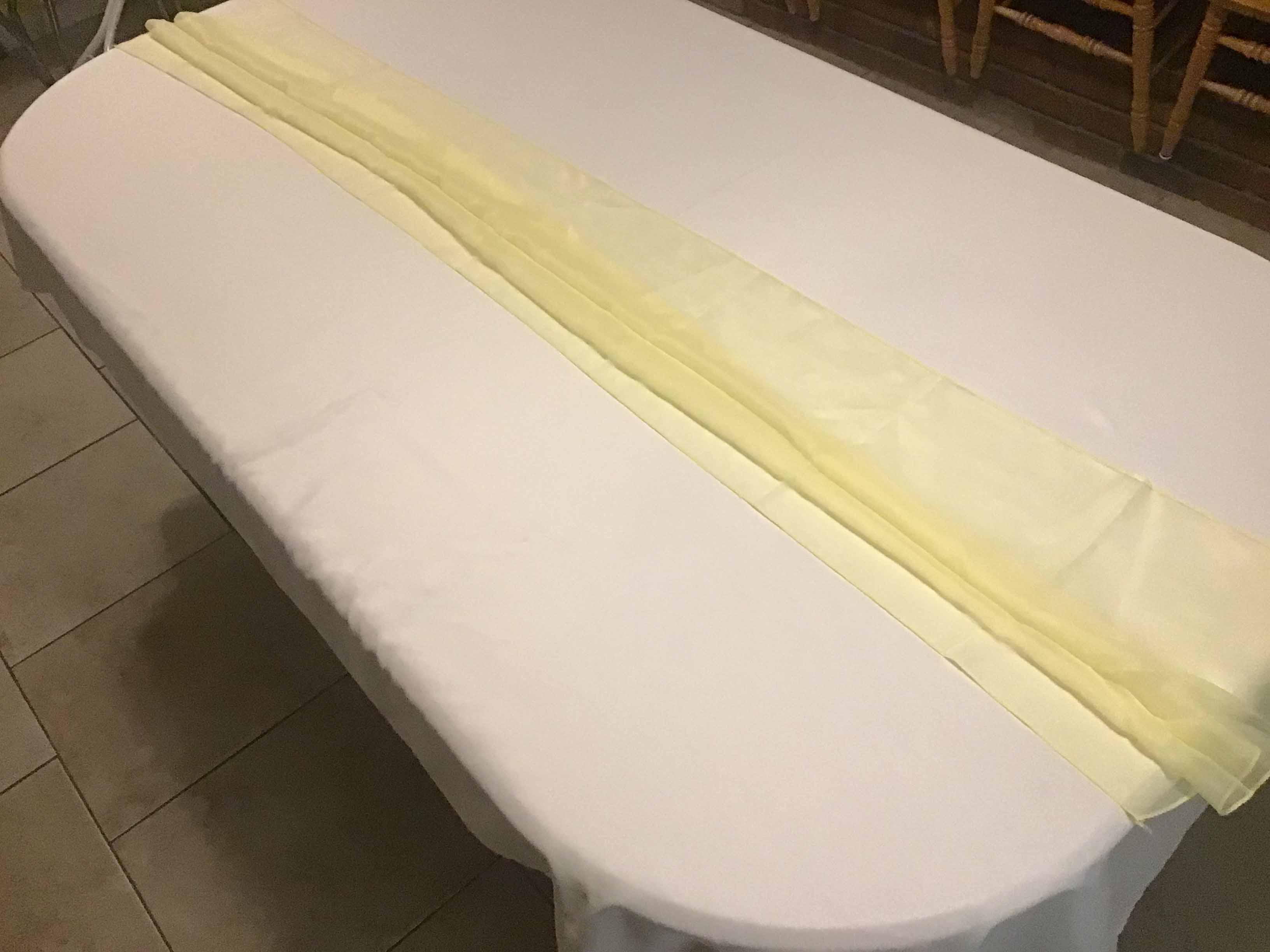 table runners (chiffon, yellow) - 20 x 77