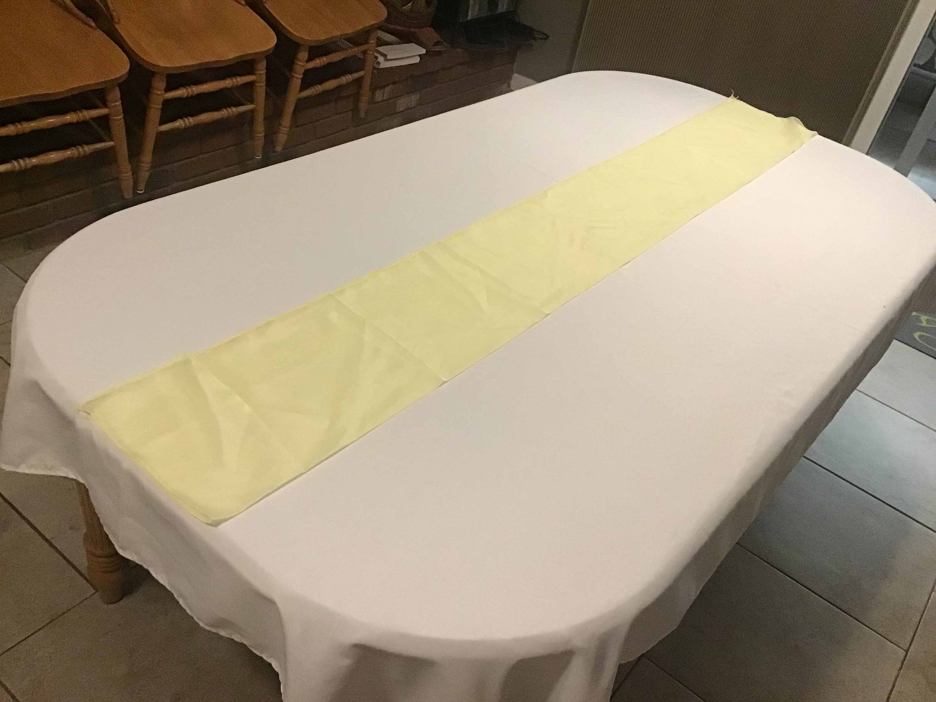 table runners (chiffon, yellow) - 20 x 77