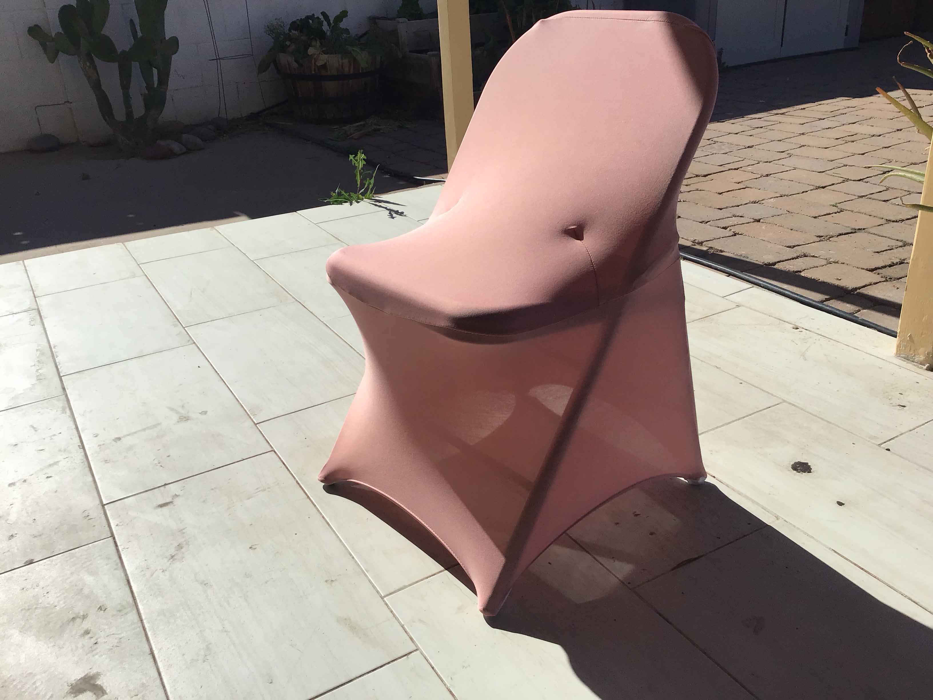 spandex stretch-fitted slip-on chair covers (dusty rose)