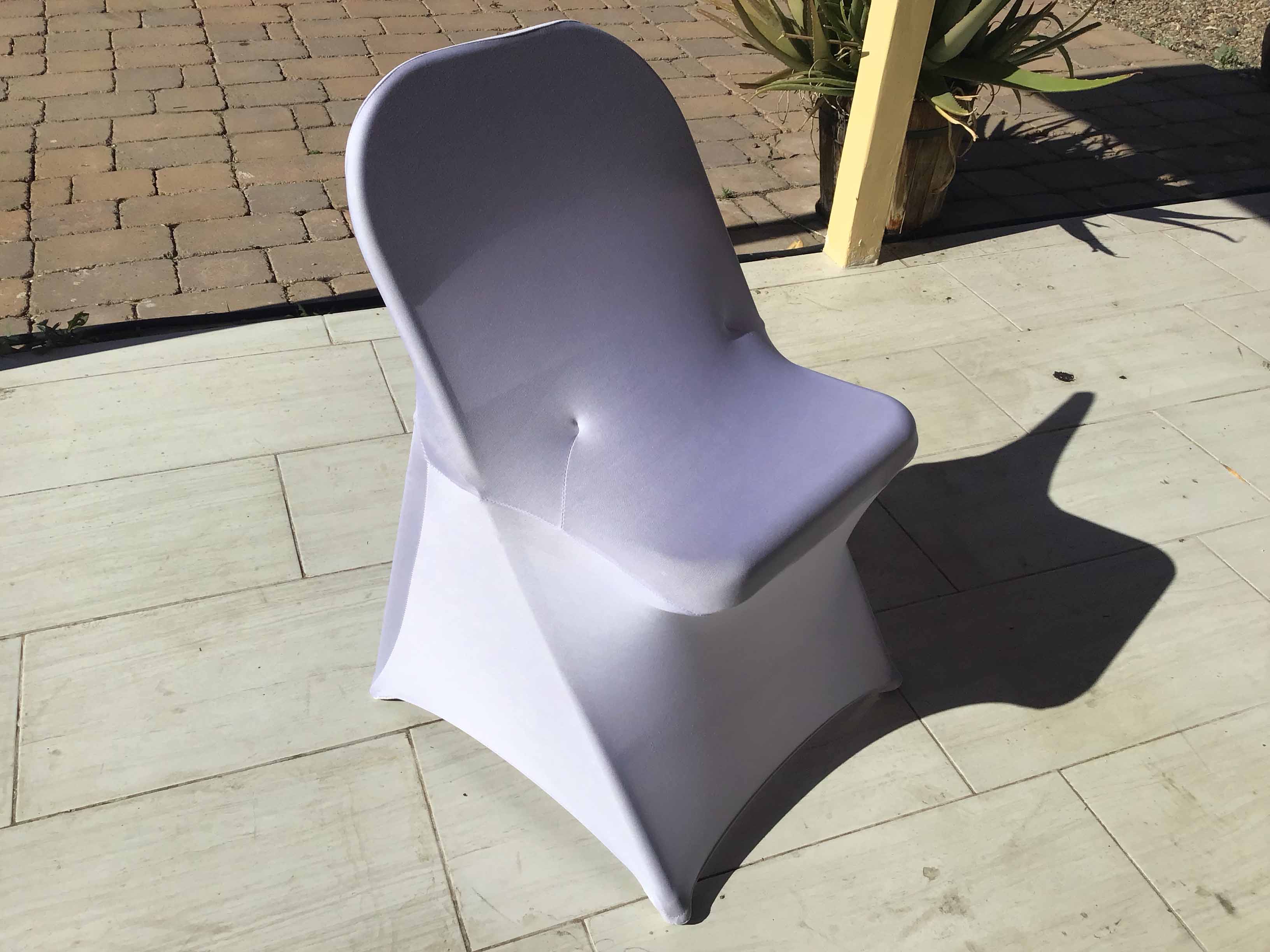 spandex stretch-fitted slip-on chair covers (light gray)