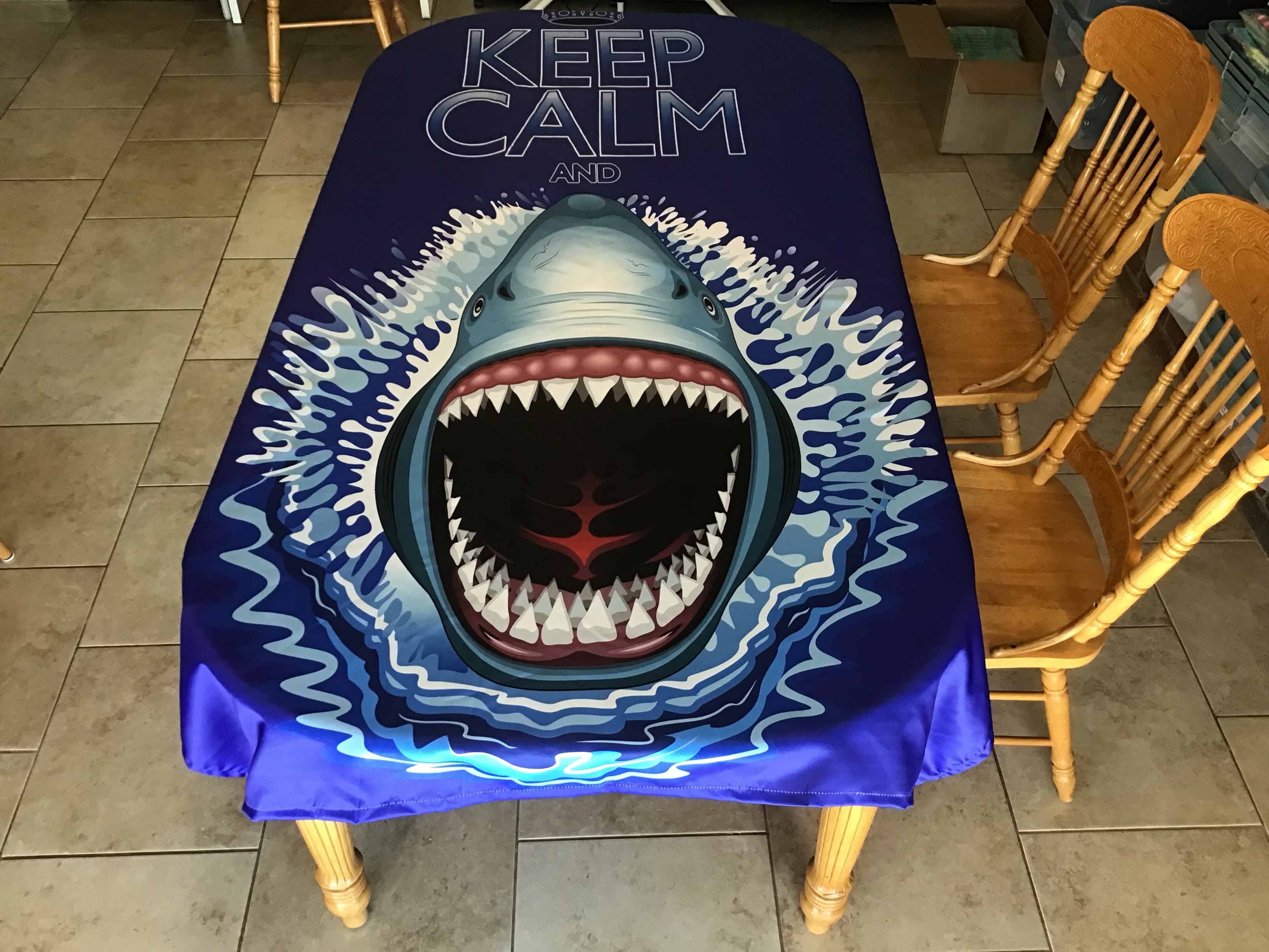 rectangle tablecloths (Keep Calm and Shark Attack) - 60 x 90