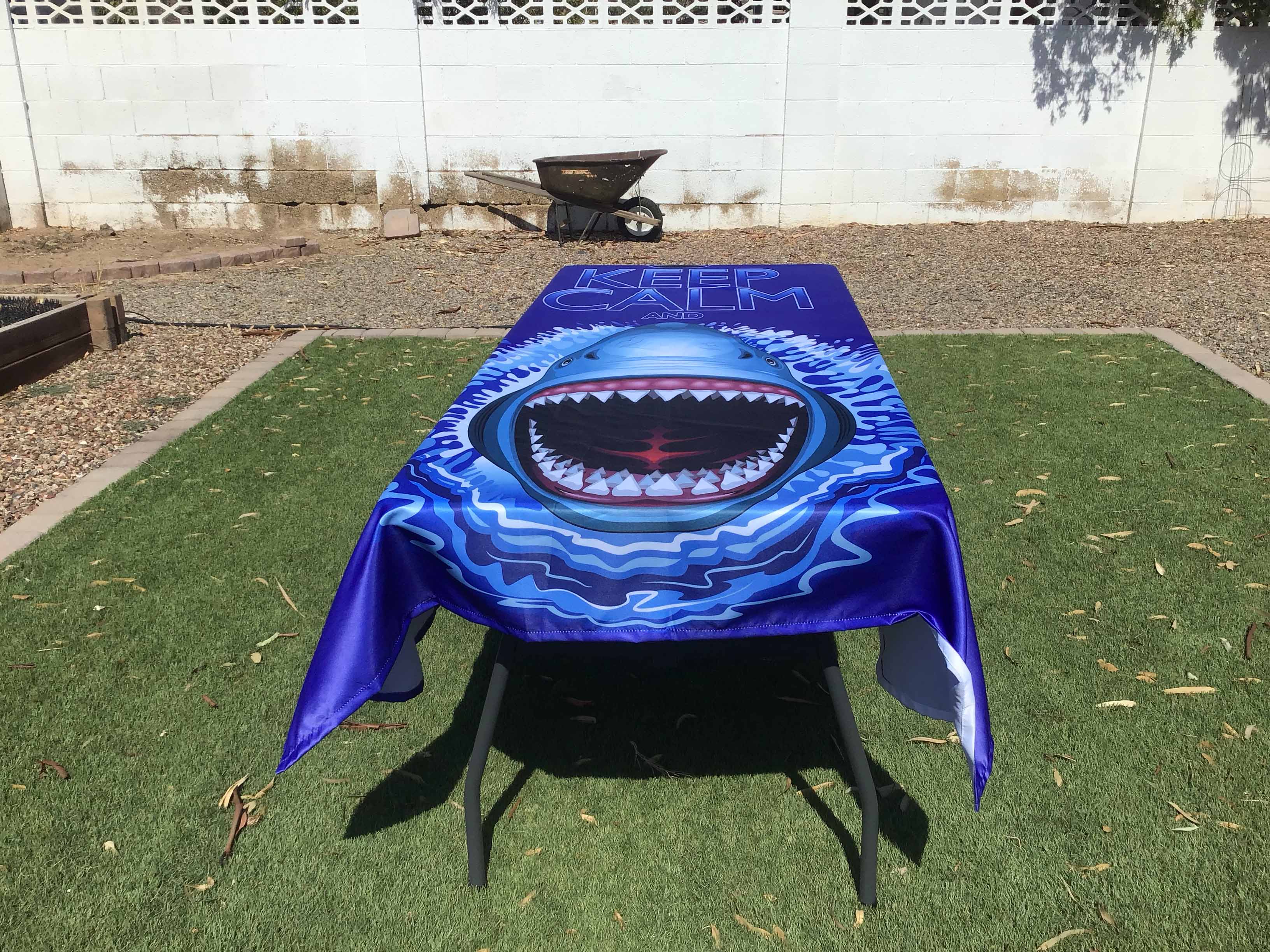 rectangle tablecloths (Keep Calm and Shark Attack) - 60 x 90