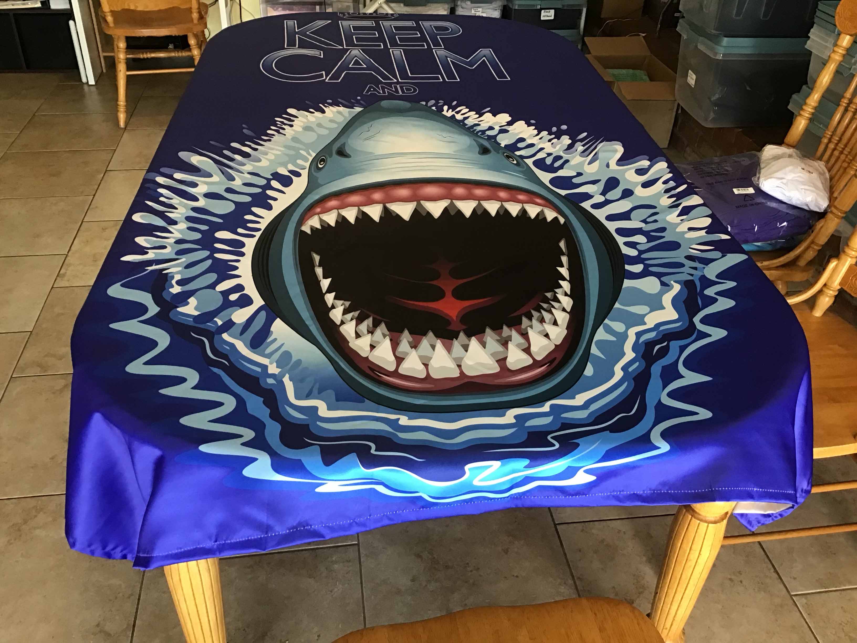 rectangle tablecloths (Keep Calm and Shark Attack) - 60 x 90