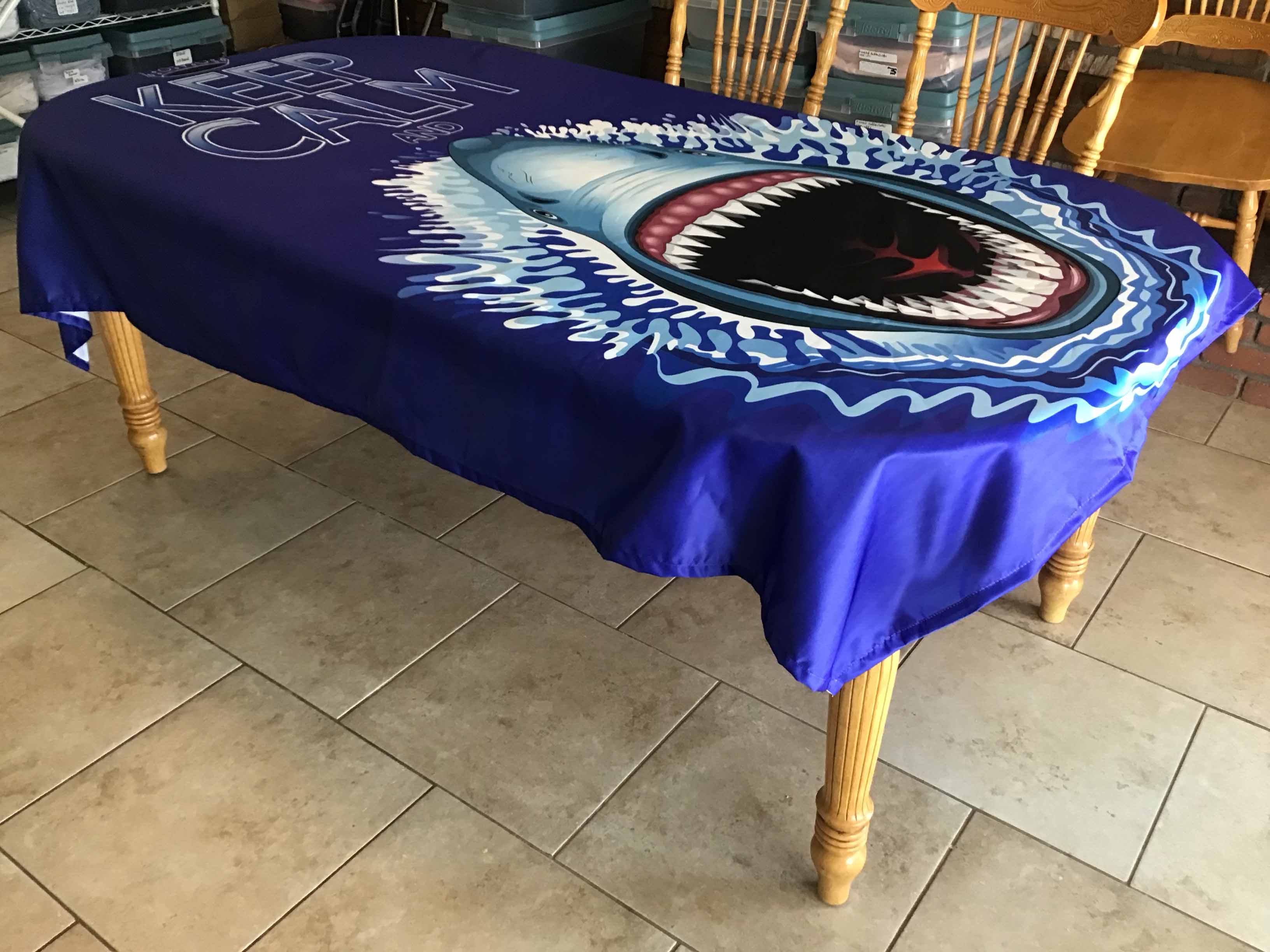 rectangle tablecloths (Keep Calm and Shark Attack) - 60 x 90