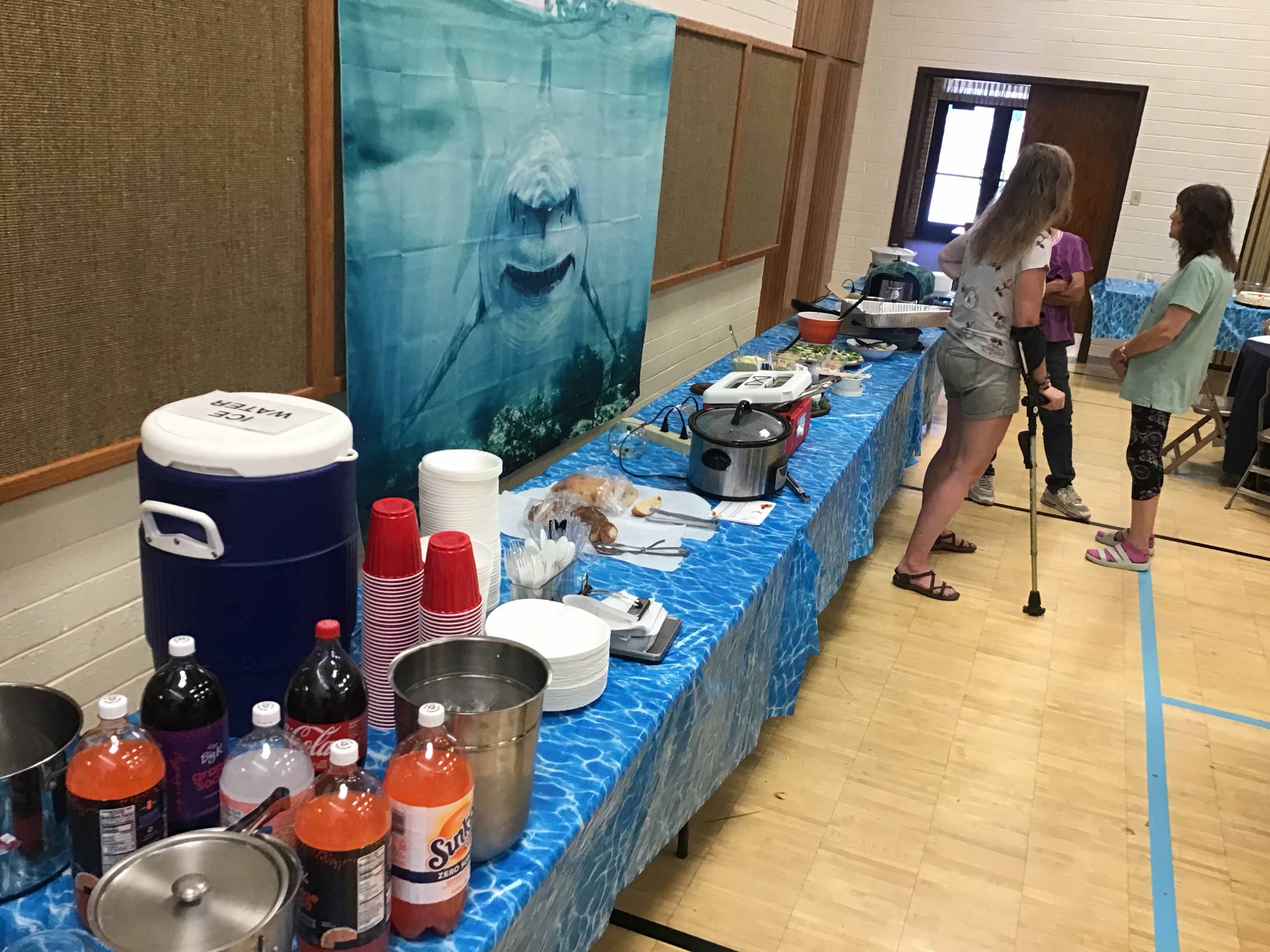 backdrop / tablecloth (fabric, shark) - 72 x 96