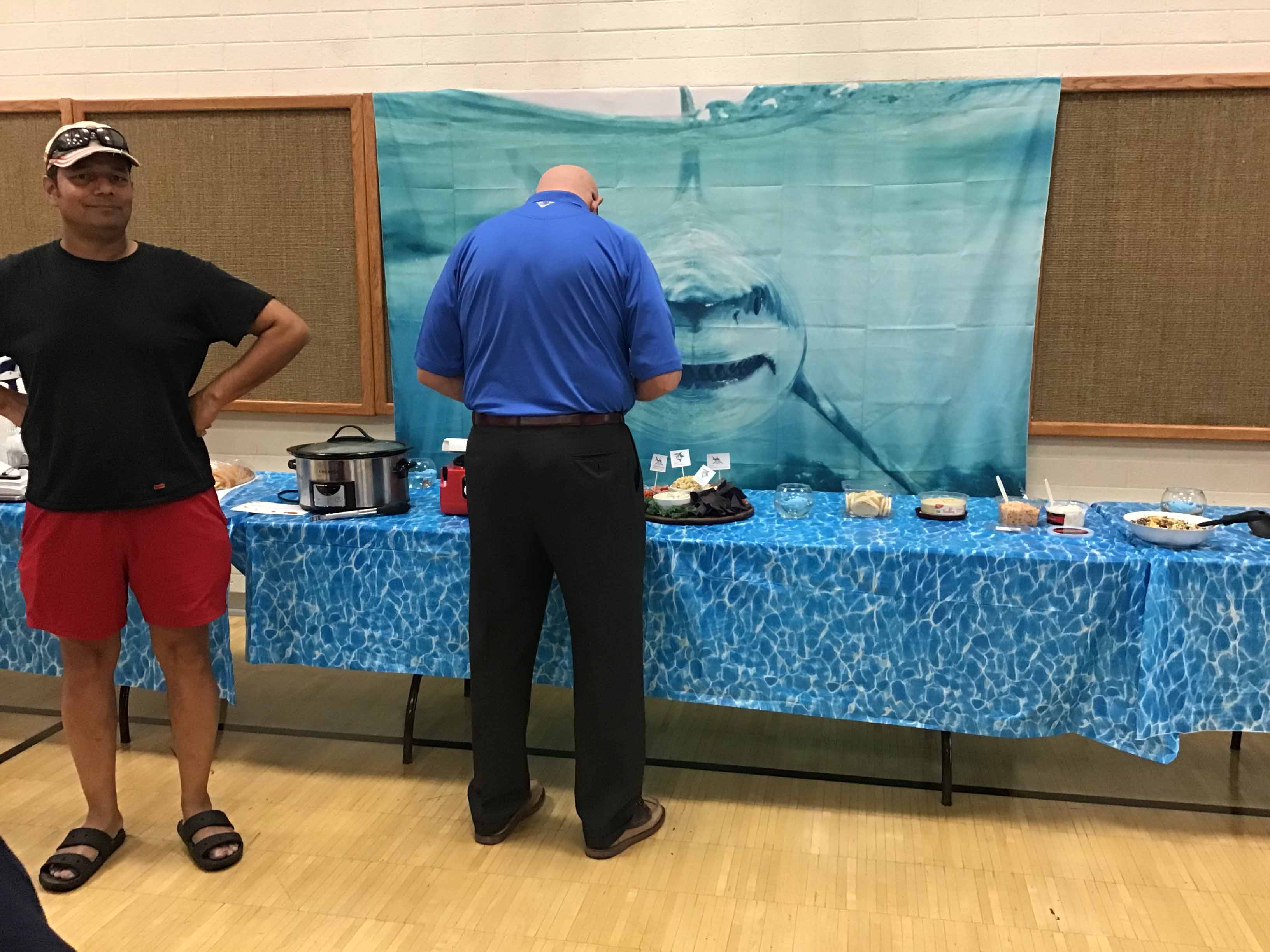 backdrop / tablecloth (fabric, shark) - 72 x 96