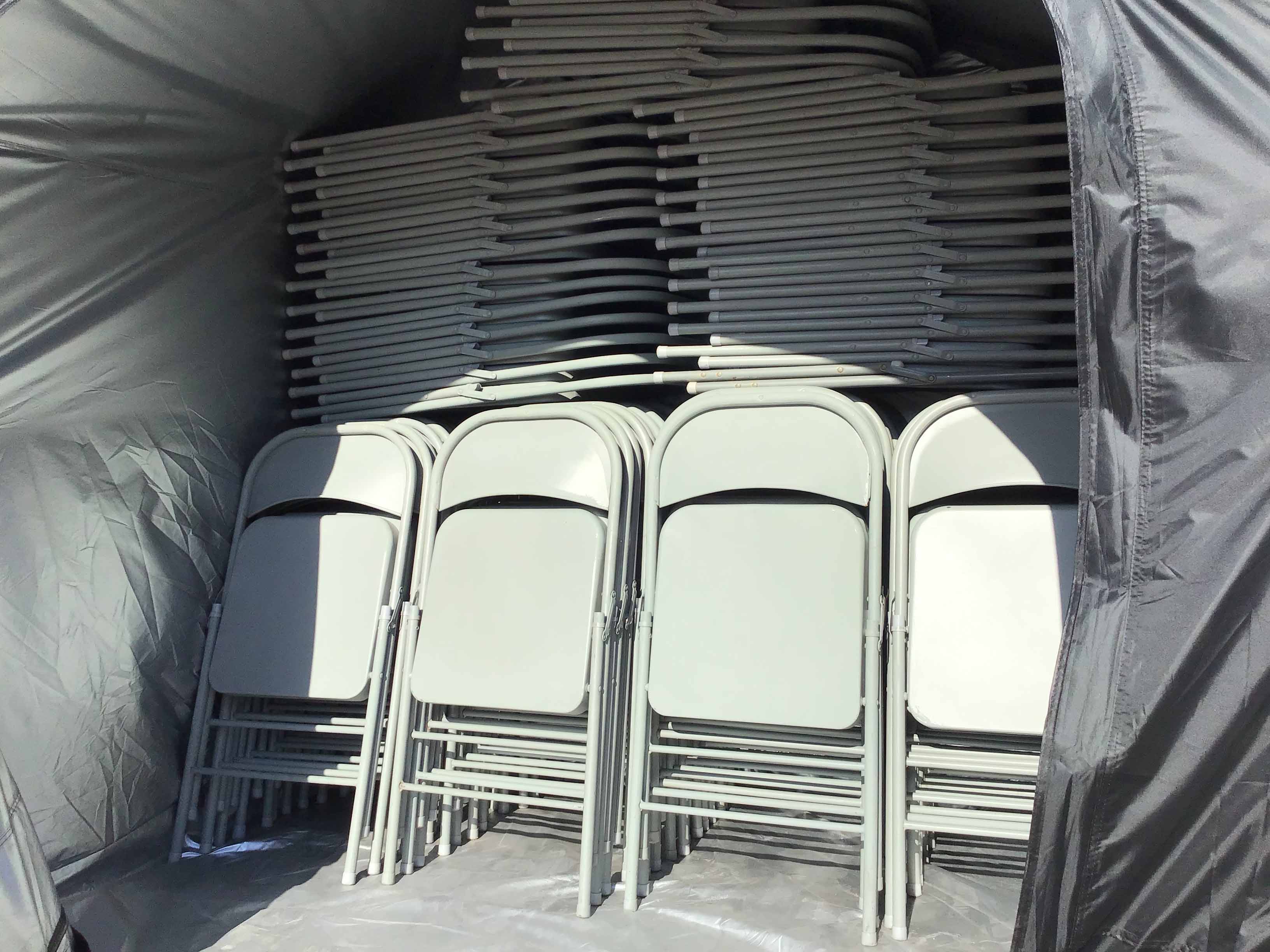 folding chairs (steel, gray)
