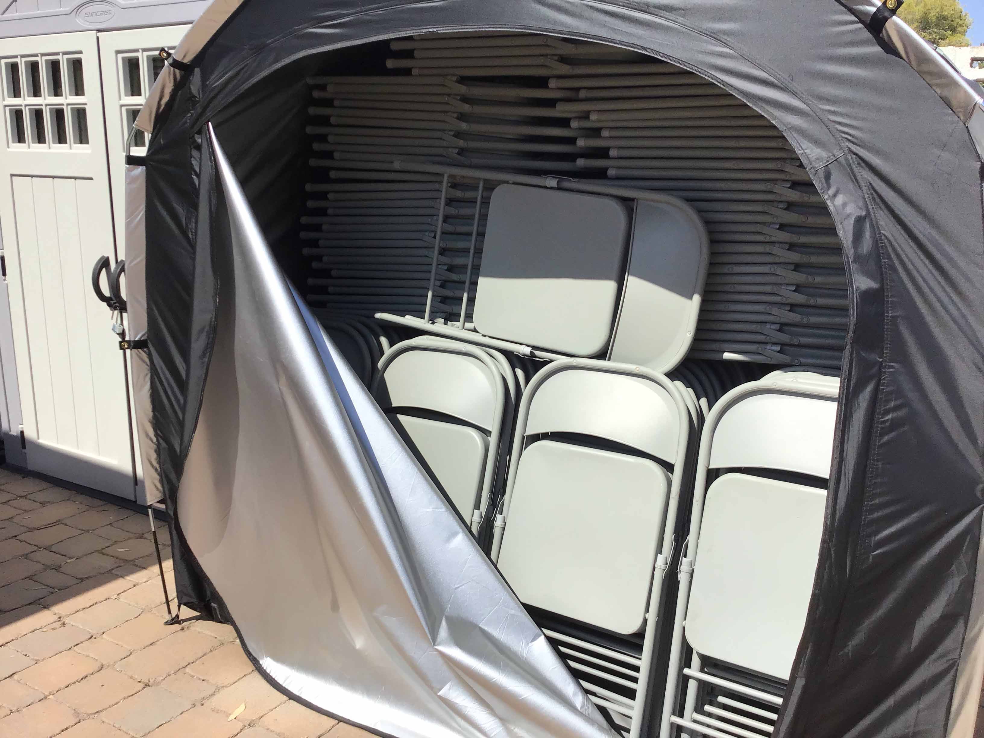 folding chairs (steel, gray)