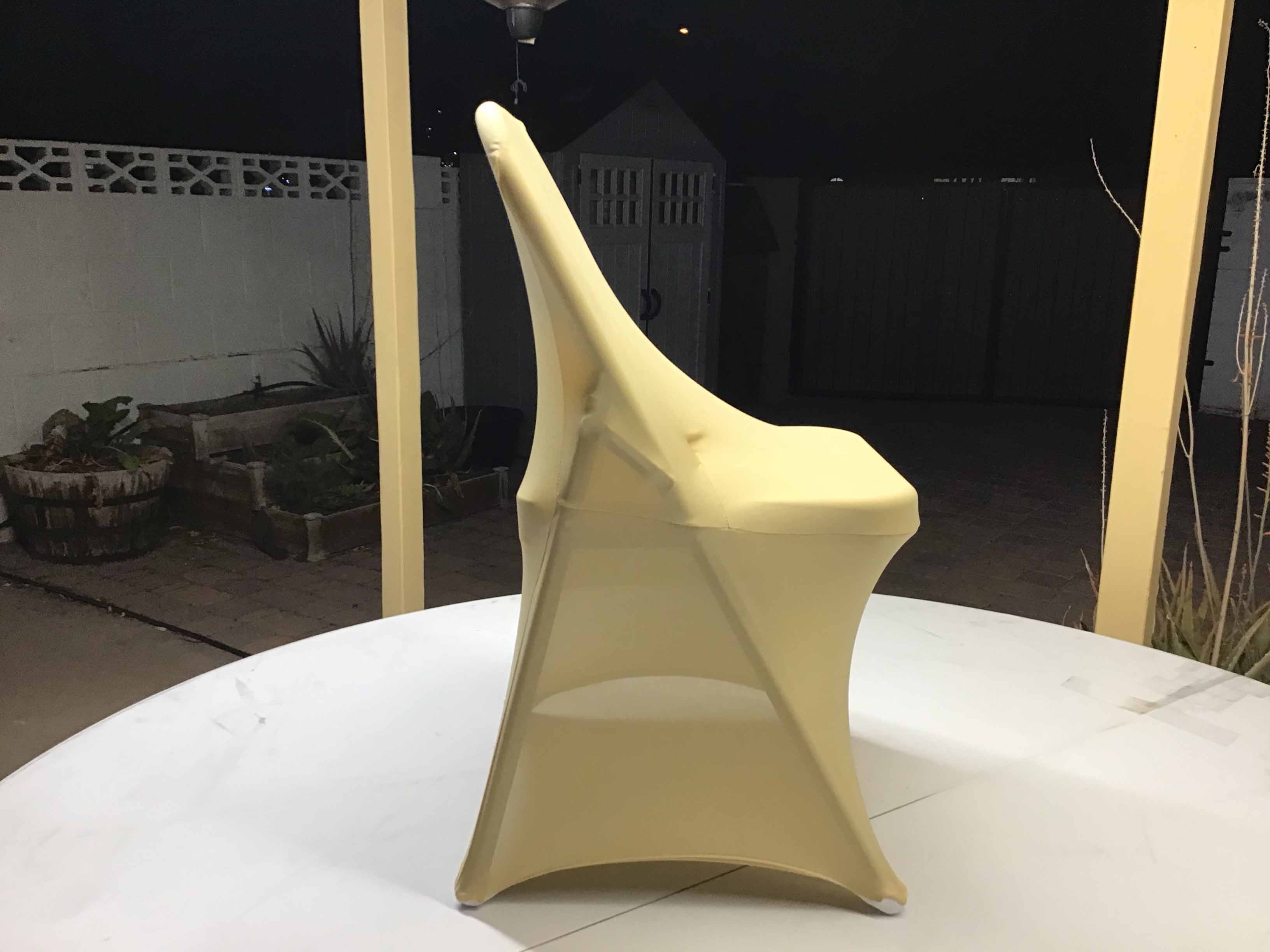 spandex stretch-fitted slip-on chair covers (champagne)