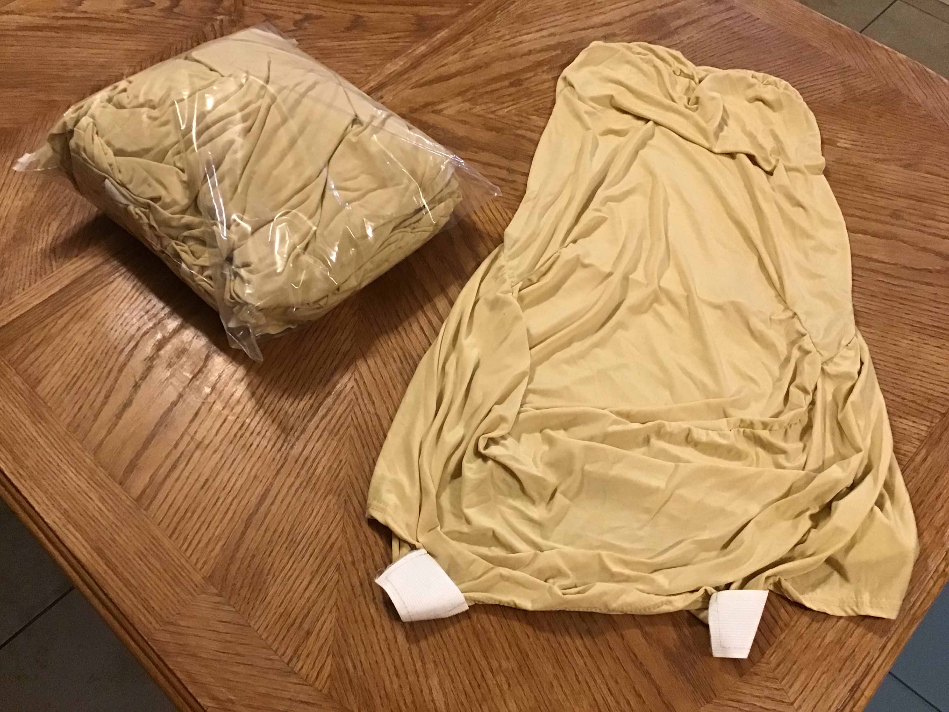 spandex stretch-fitted slip-on chair covers (champagne)