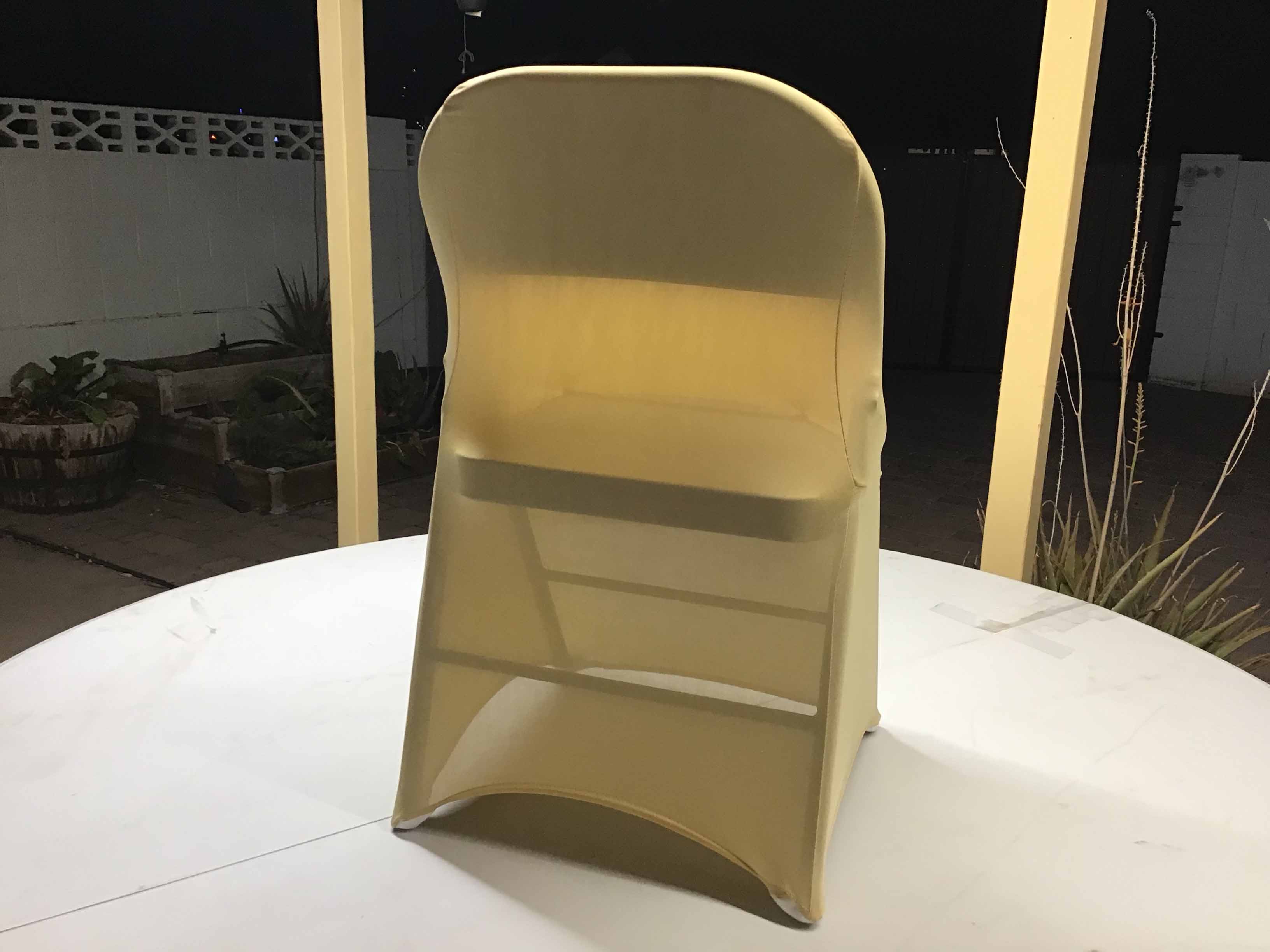 spandex stretch-fitted slip-on chair covers (champagne)