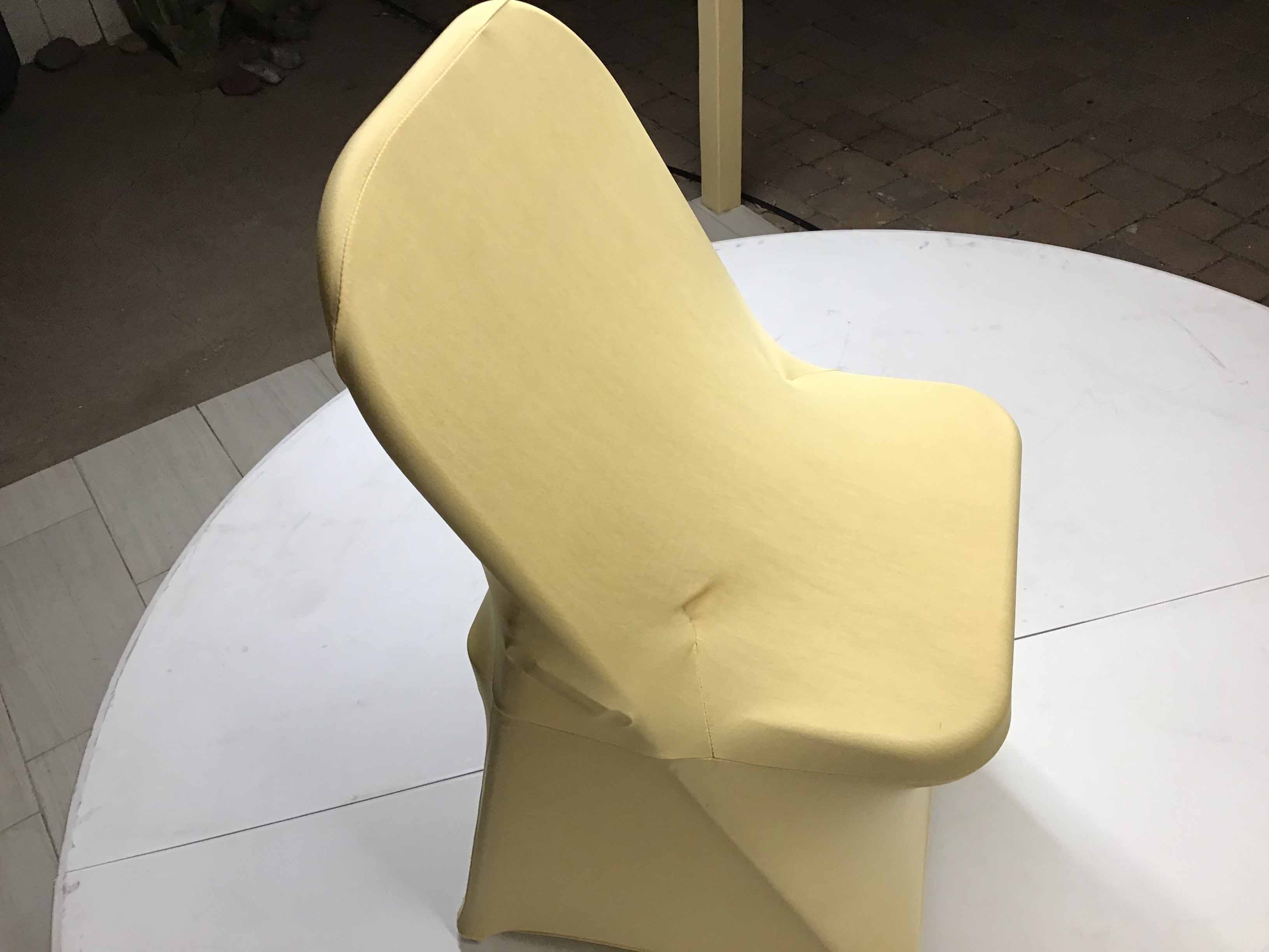 spandex stretch-fitted slip-on chair covers (champagne)