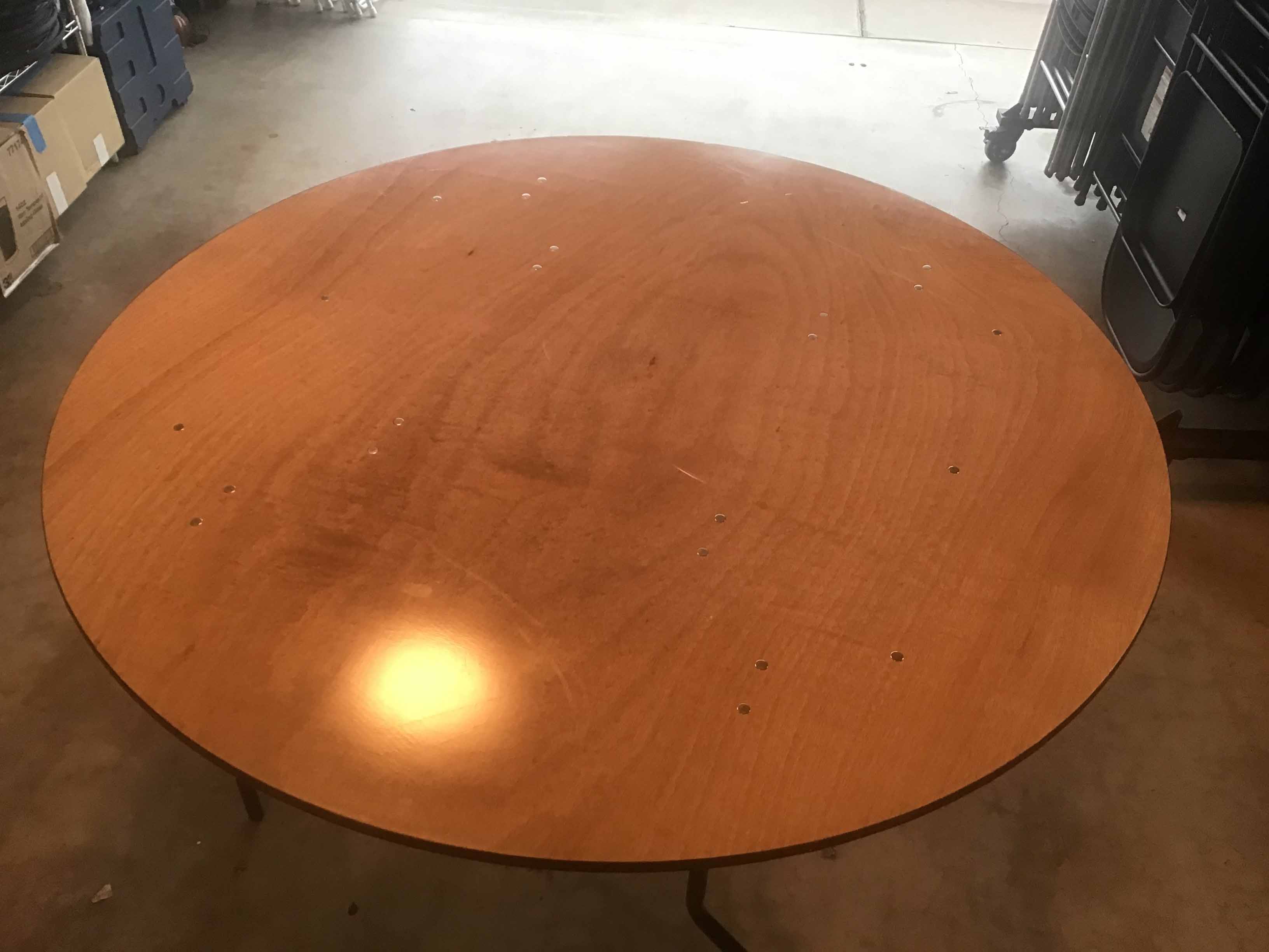 5 foot round tables (wood top)
