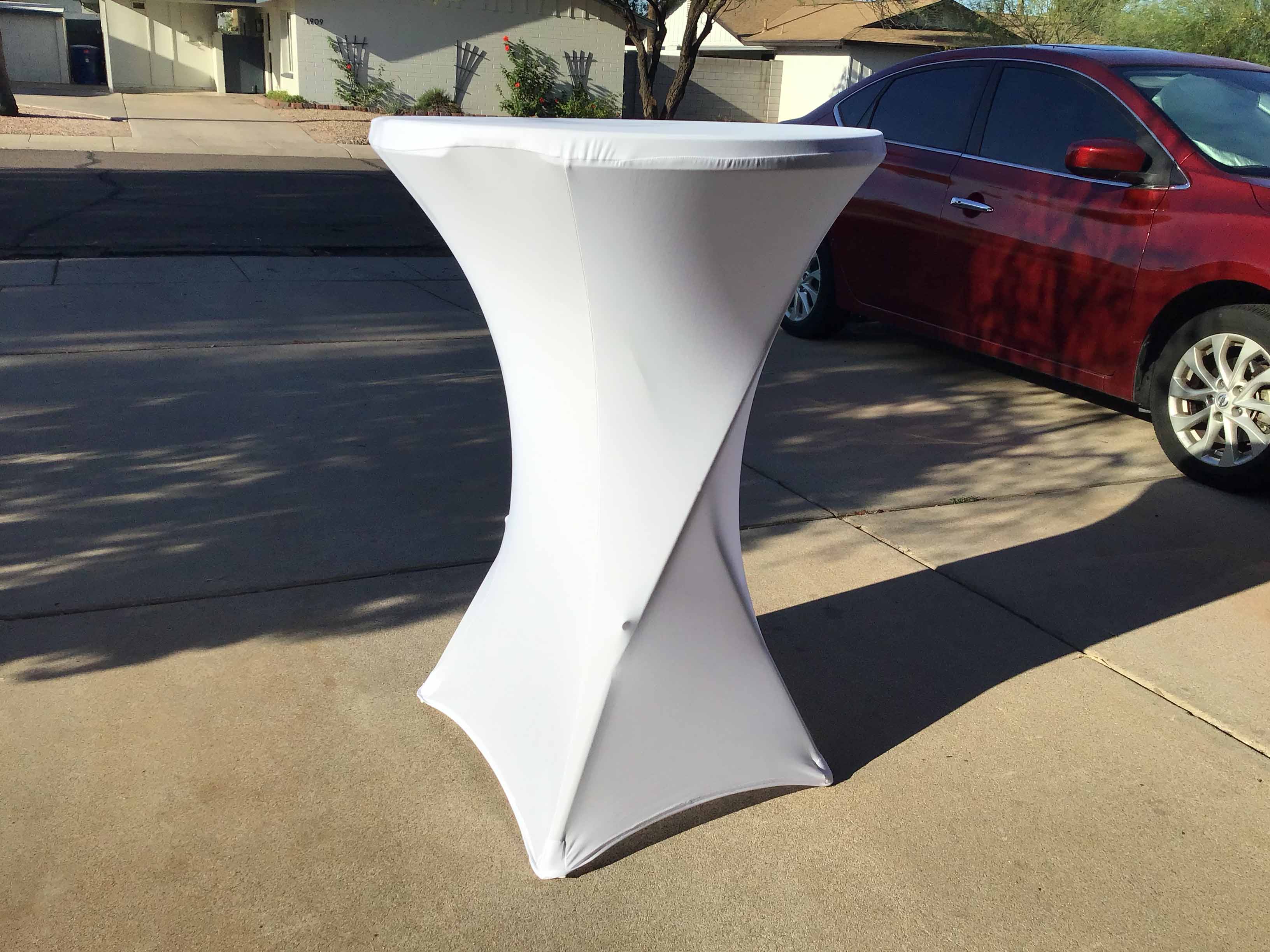 spandex cocktail table covers (white)