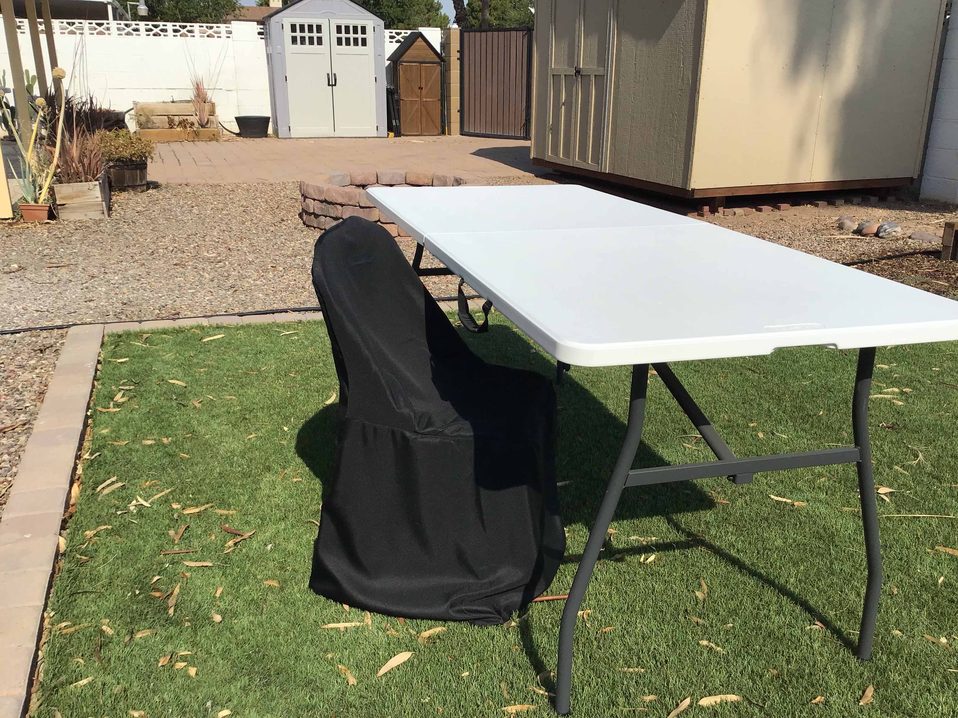 slip-on folding chair covers (polyester, black)