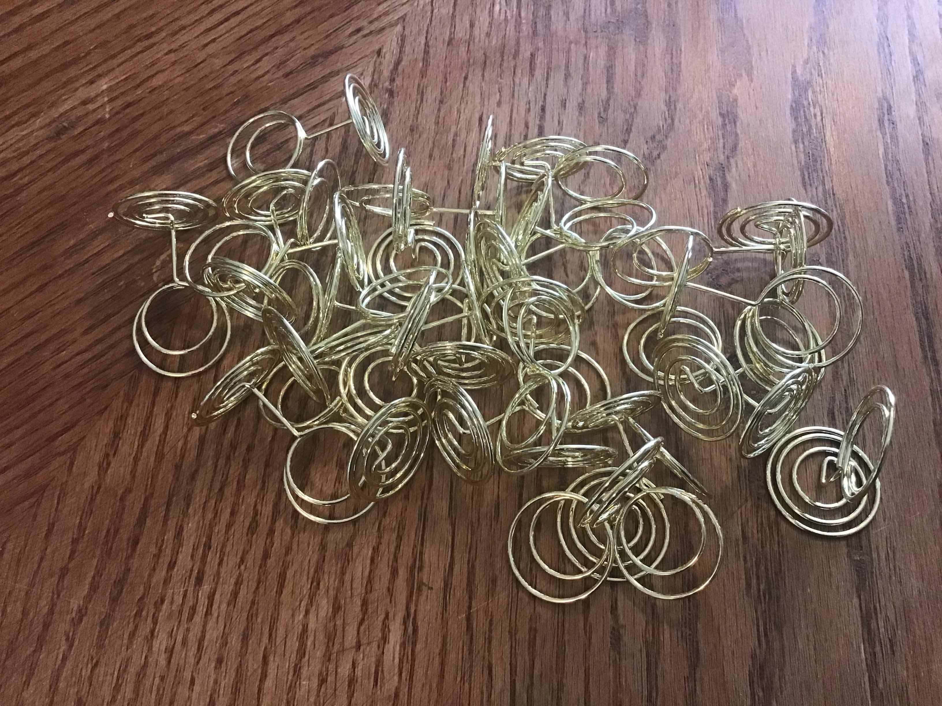 table top card/sign holders (gold metal)