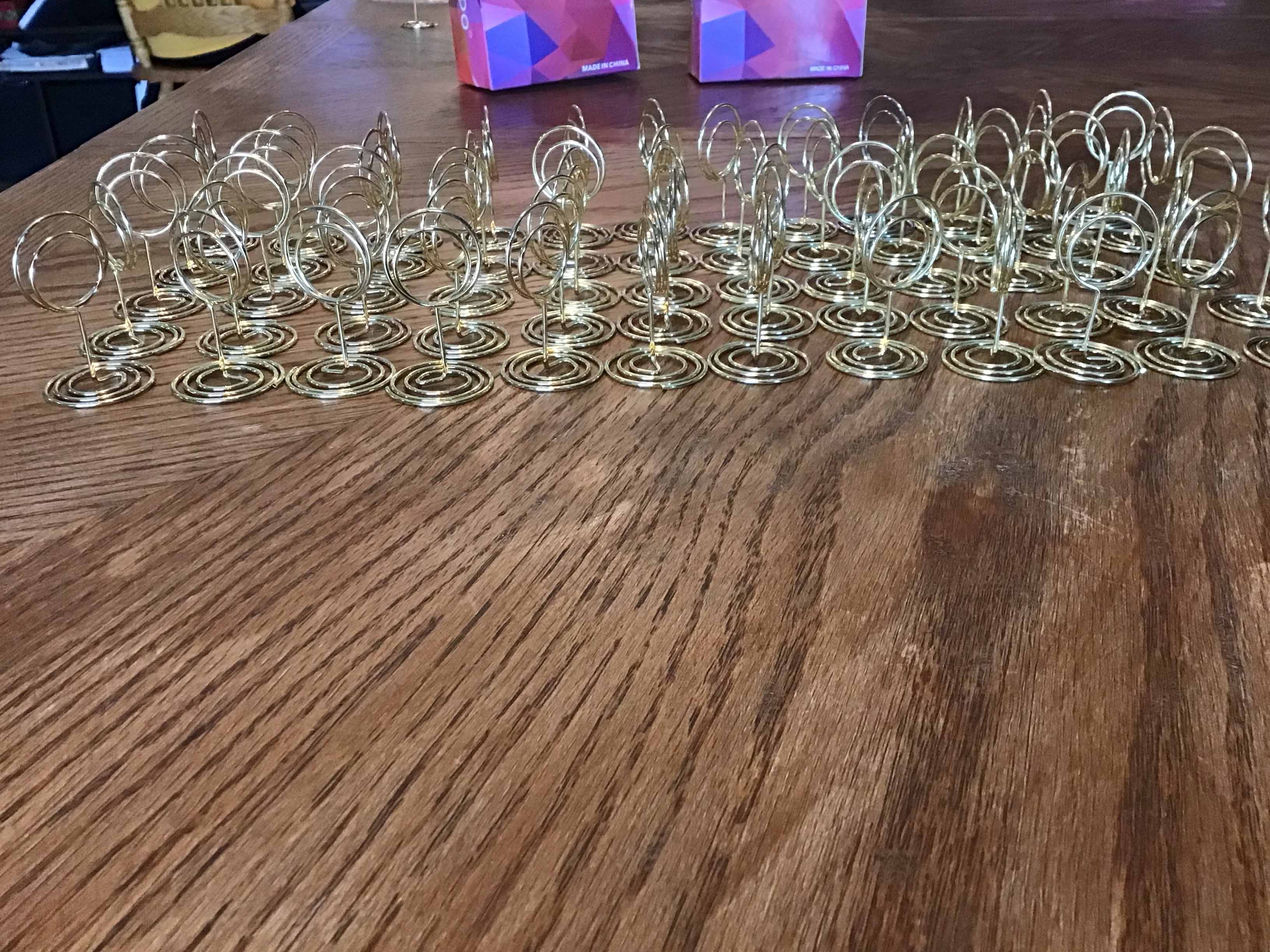 table top card/sign holders (gold metal)