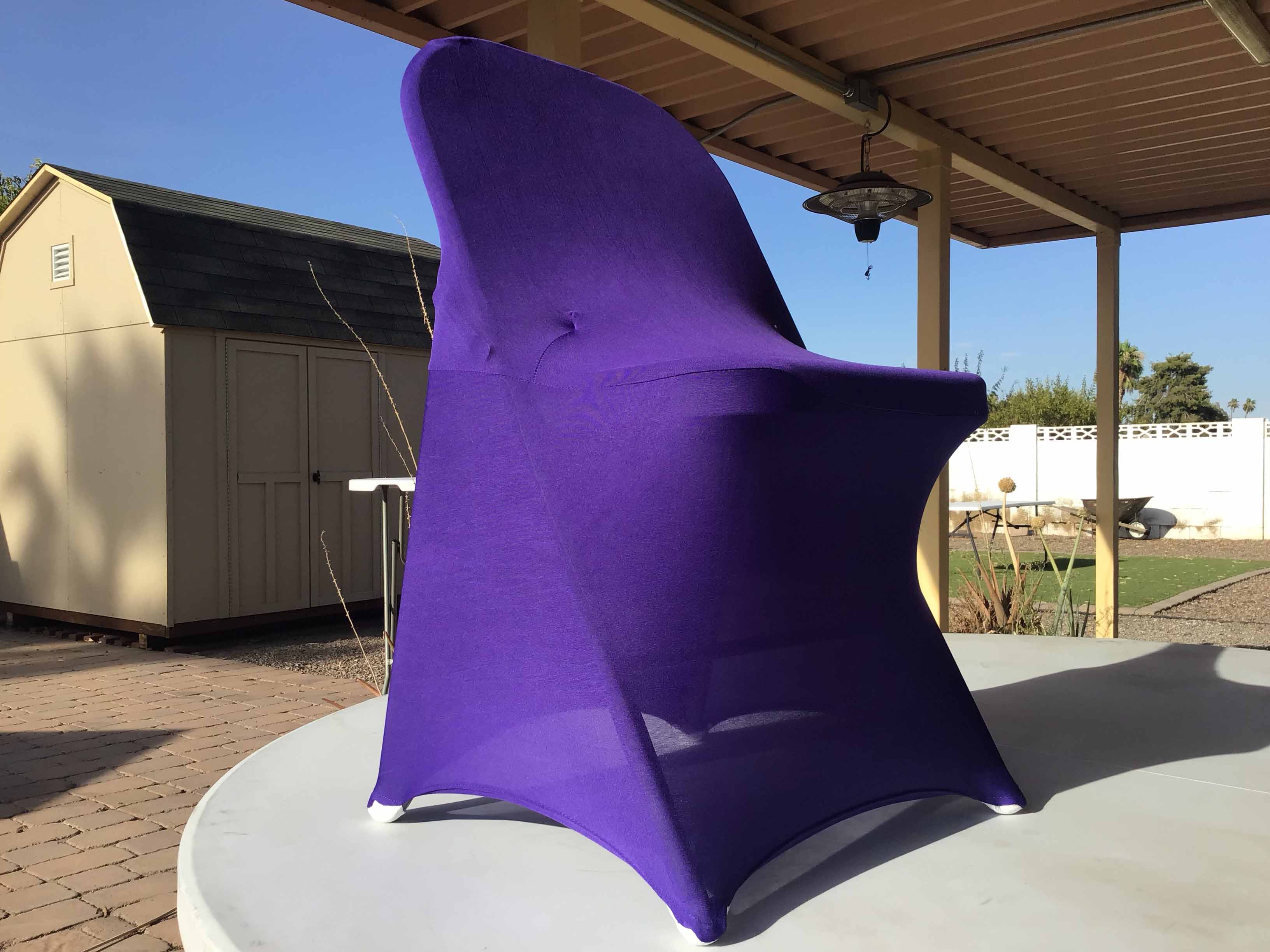 spandex stretch-fitted slip-on chair covers (purple)