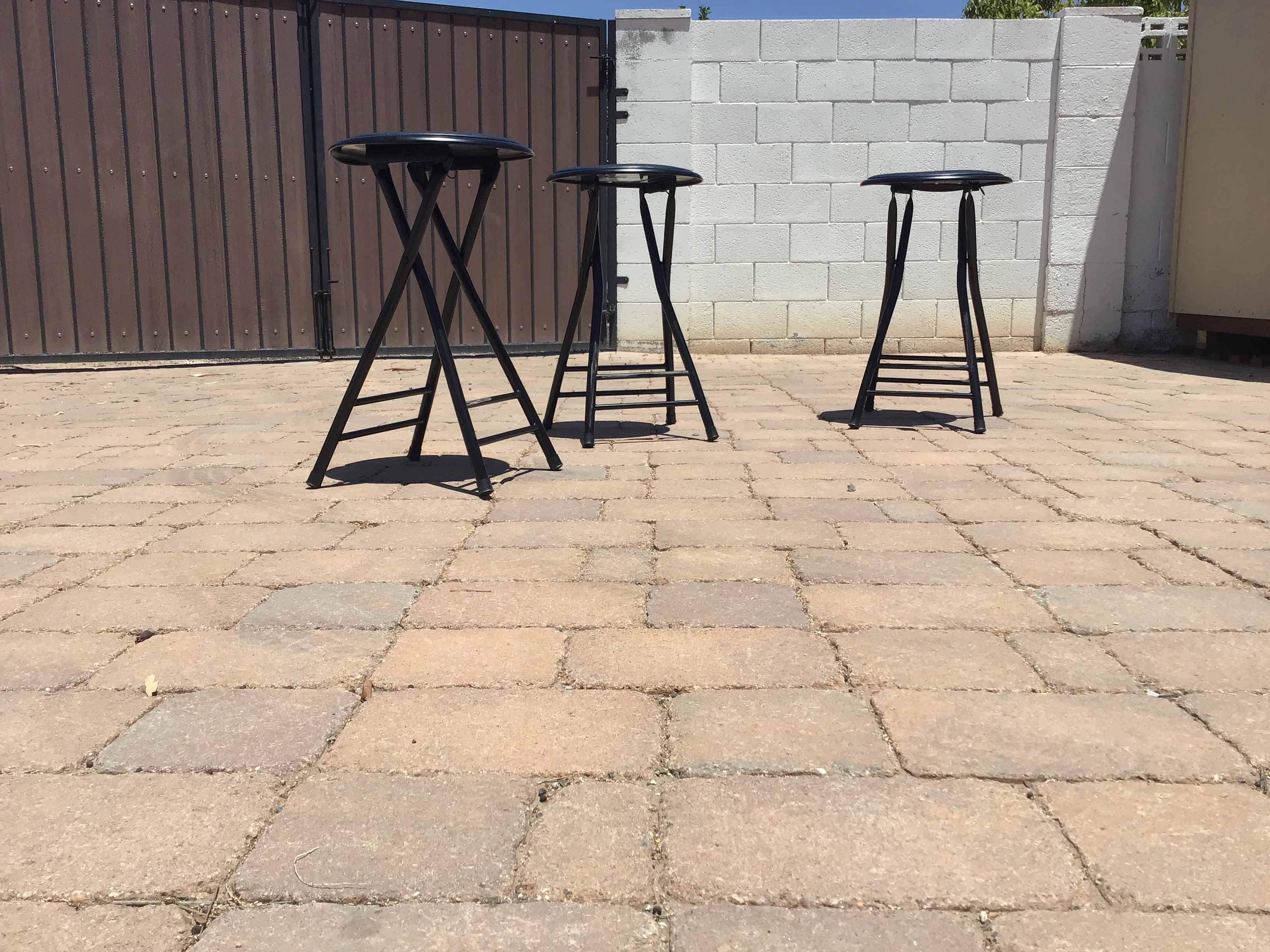 folding bar stools (black, padded) - 24 high