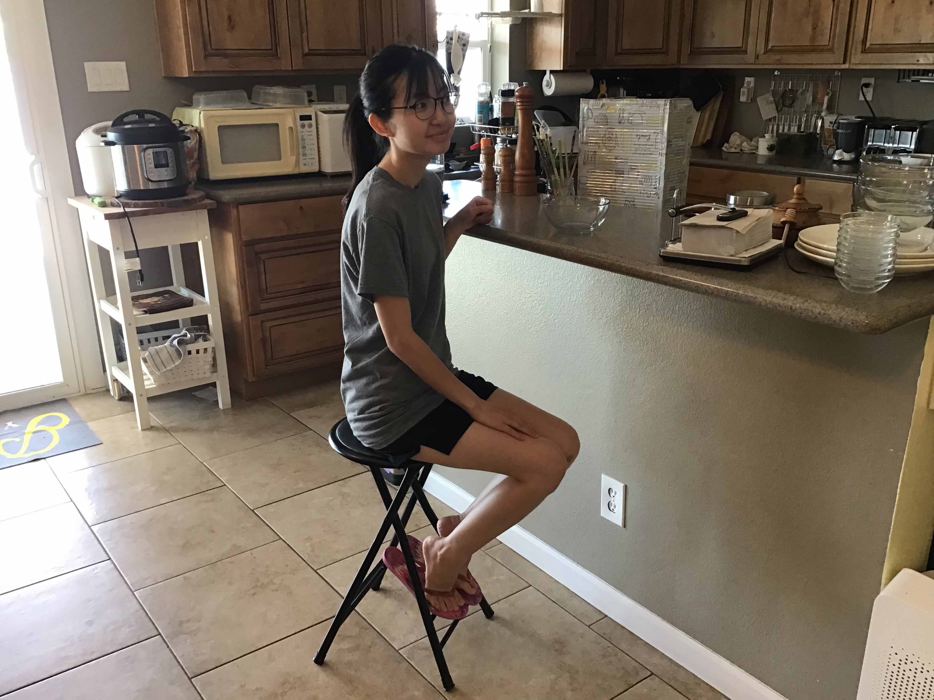 folding bar stools (black, padded) - 24 high