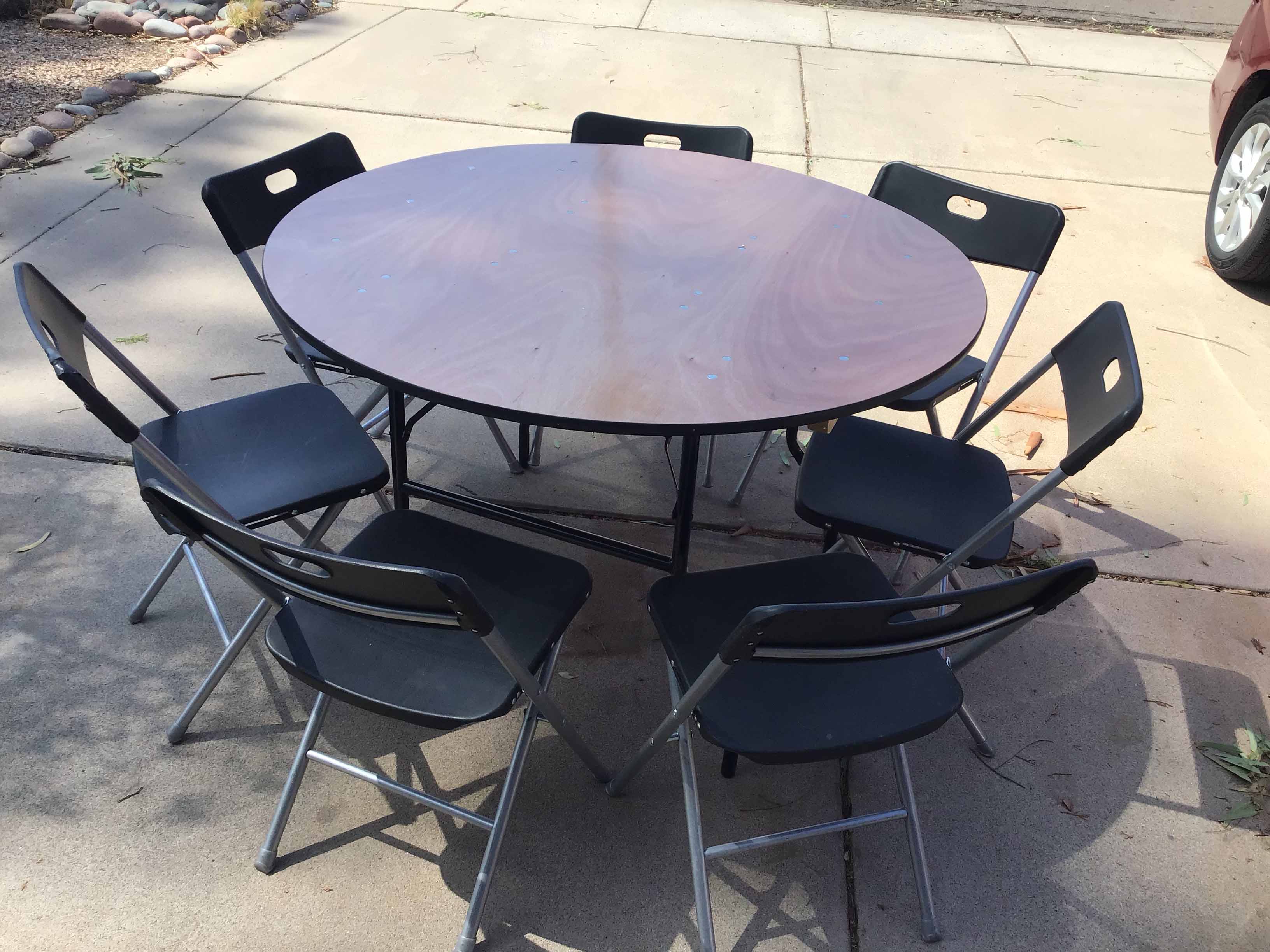 4 foot round tables (wood top)