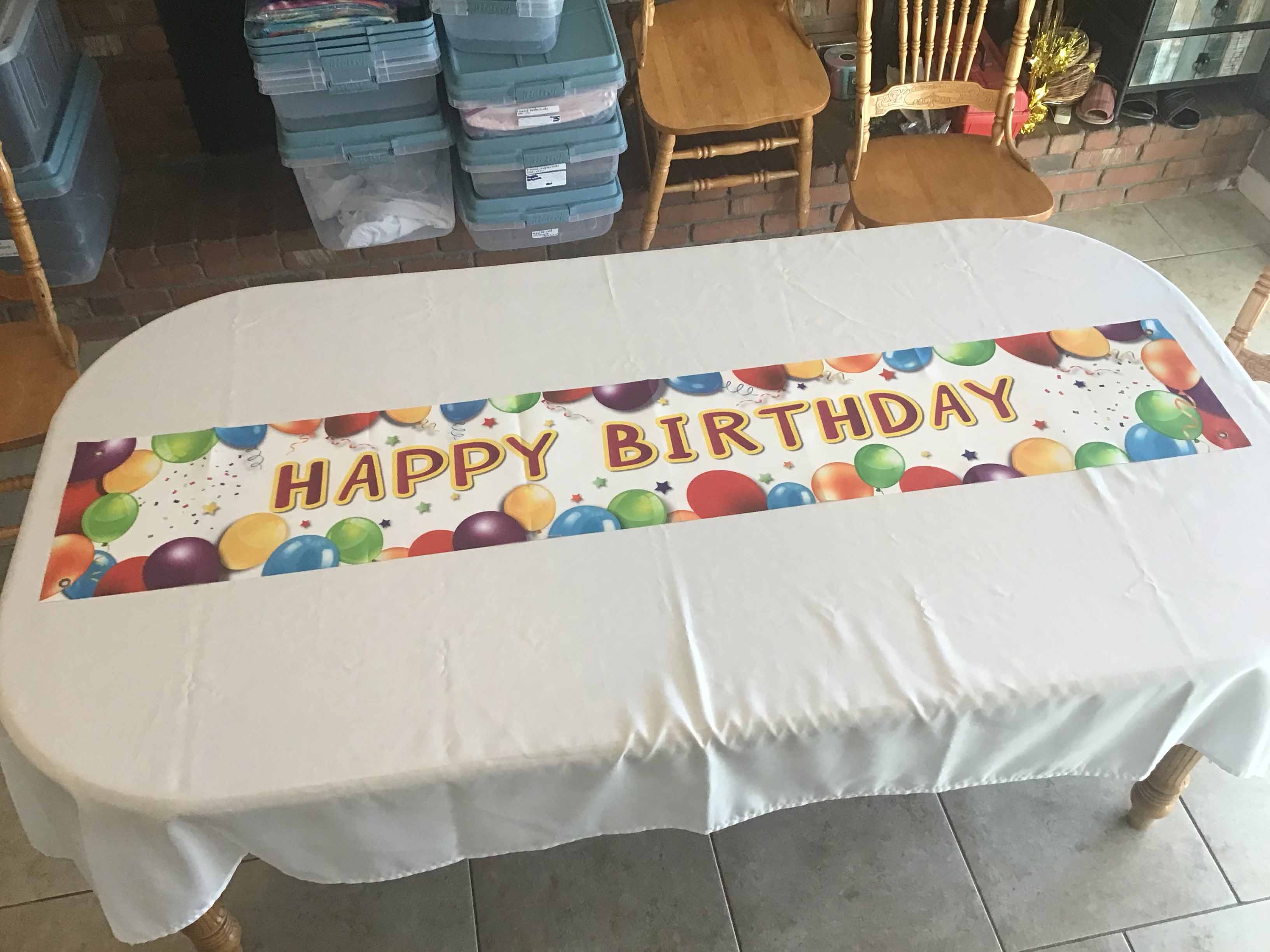 Happy Birthday banner / table runner (12 x 72)
