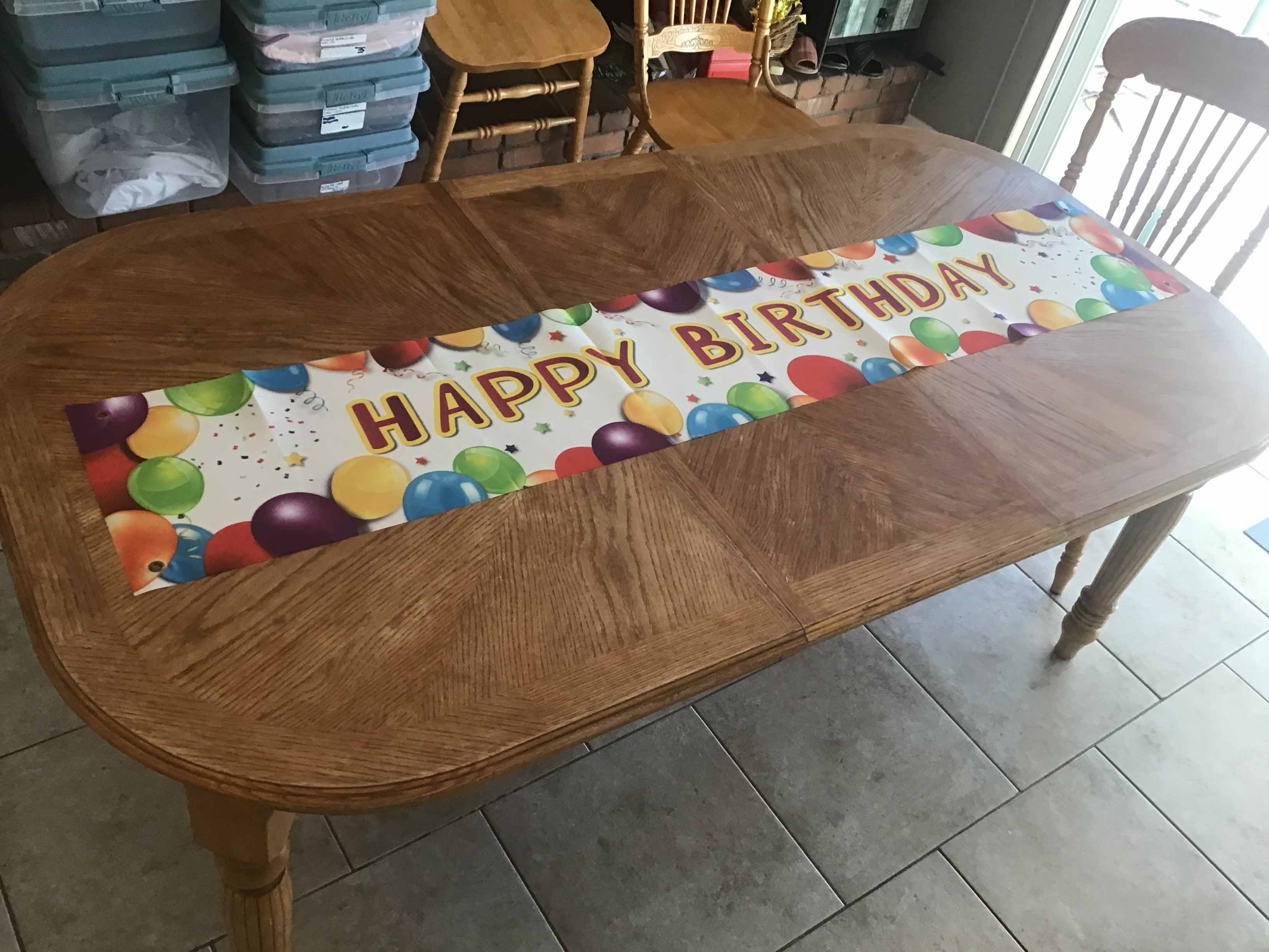 Happy Birthday banner / table runner (12 x 72)