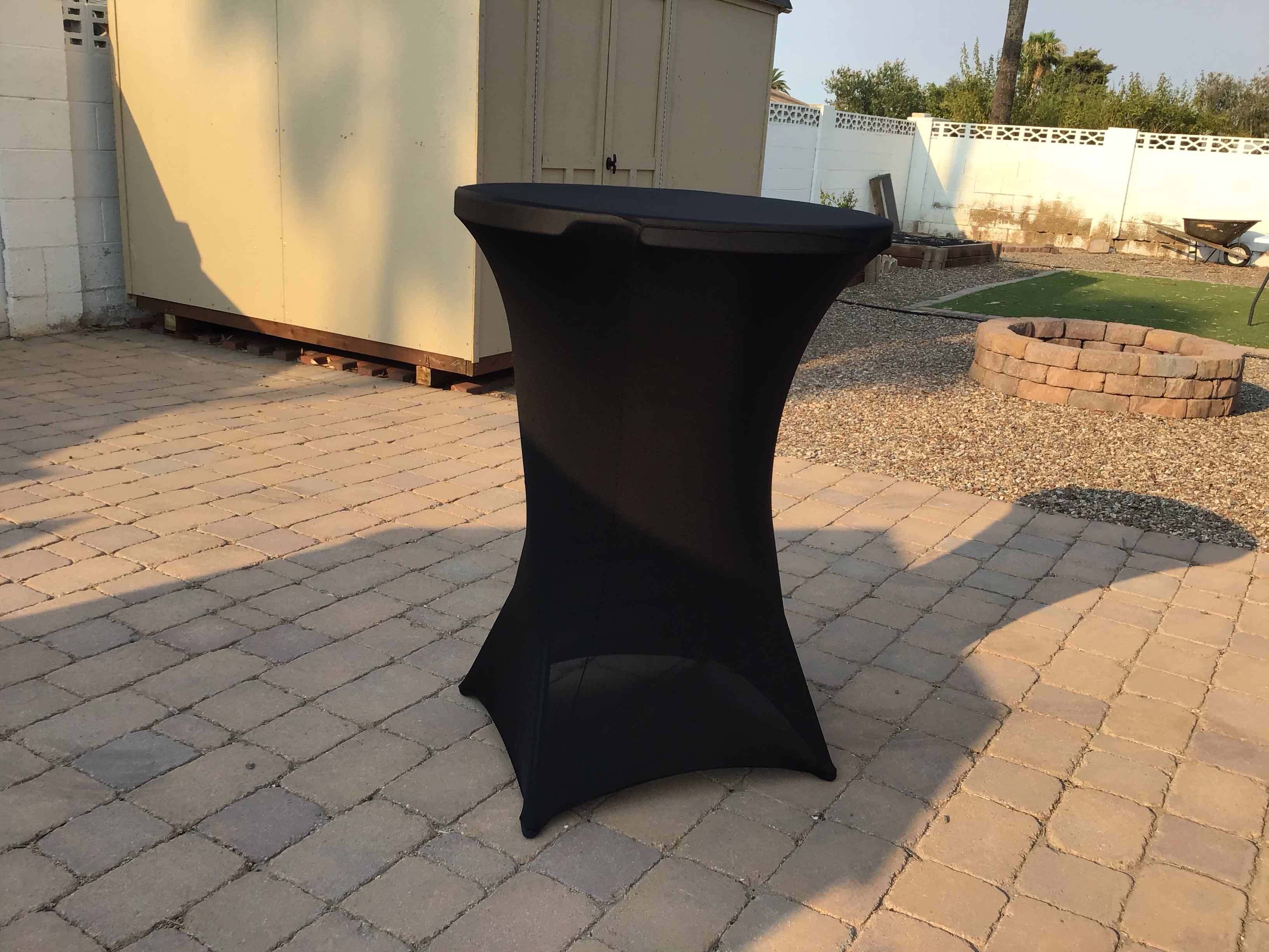 spandex cocktail table covers (black)