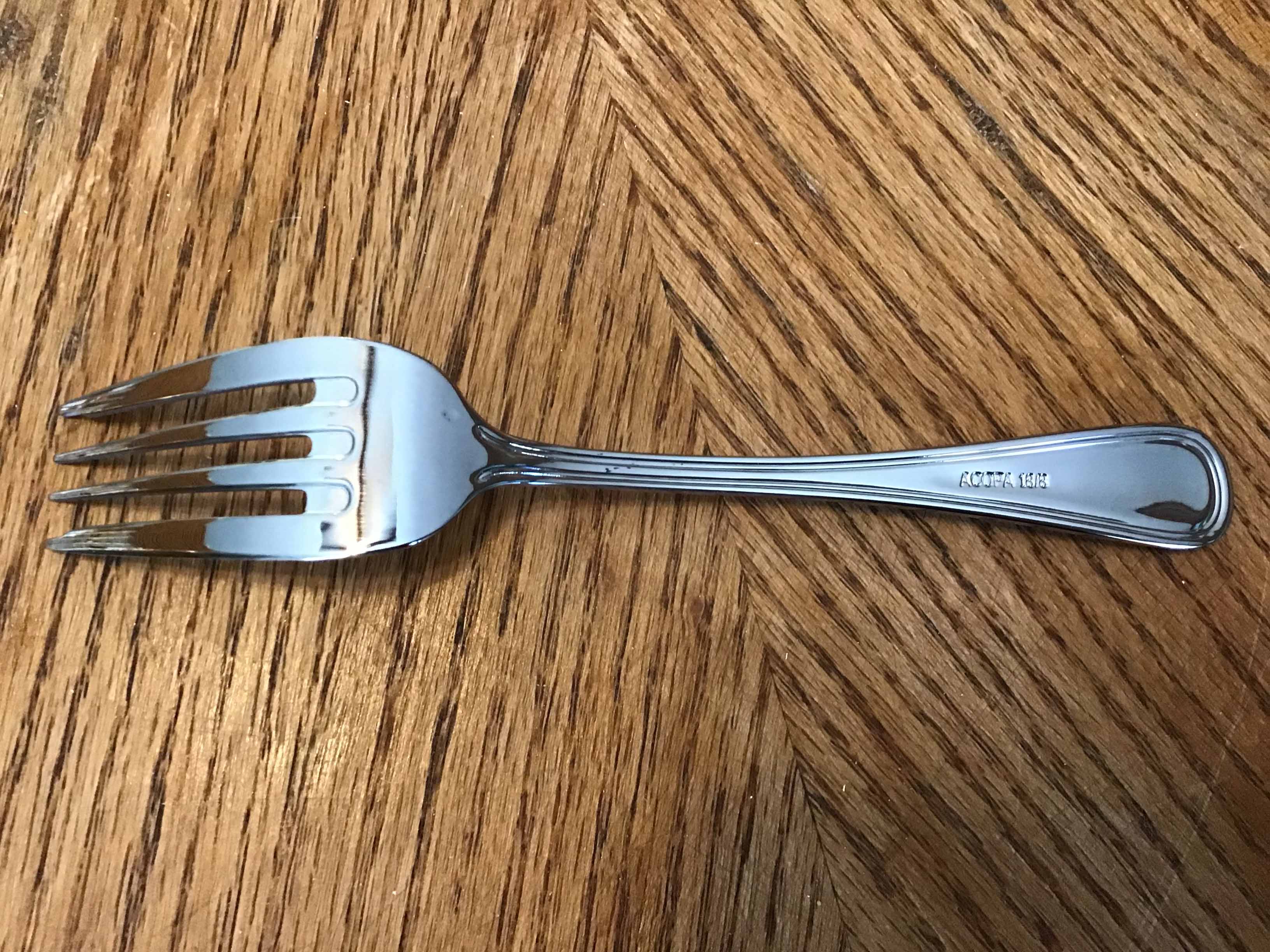 dessert fork (stainless steel, Acopa Edgeworth 6 3/4 18/8)
